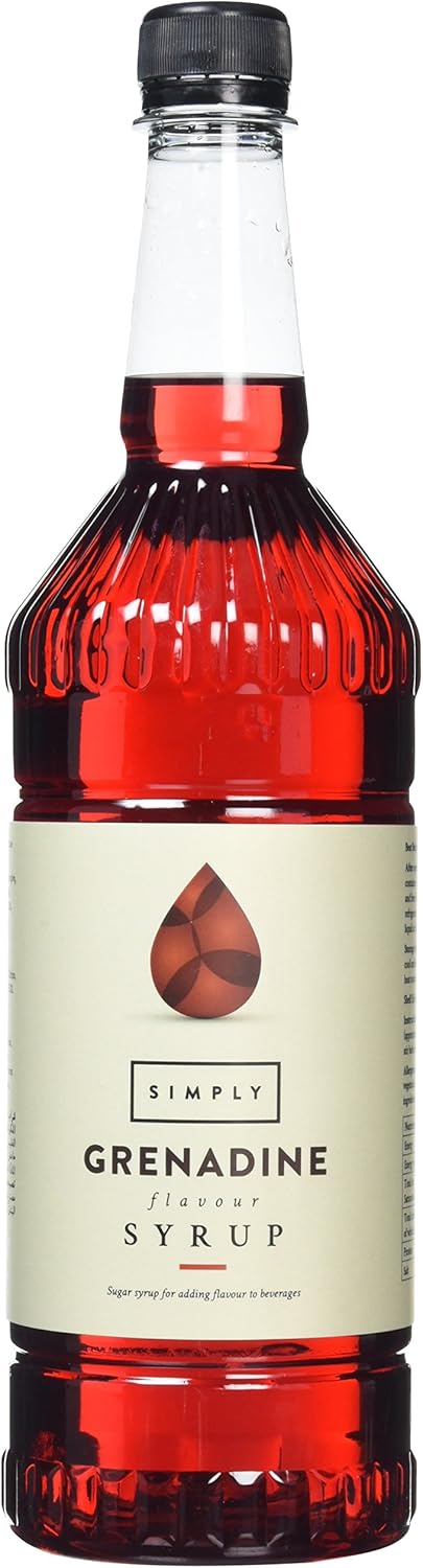 Simply - Grenadine Syrup 1L, Vegan & Nut Free, Non-Alcoholic Flavouring for Drinks & Baking 1
