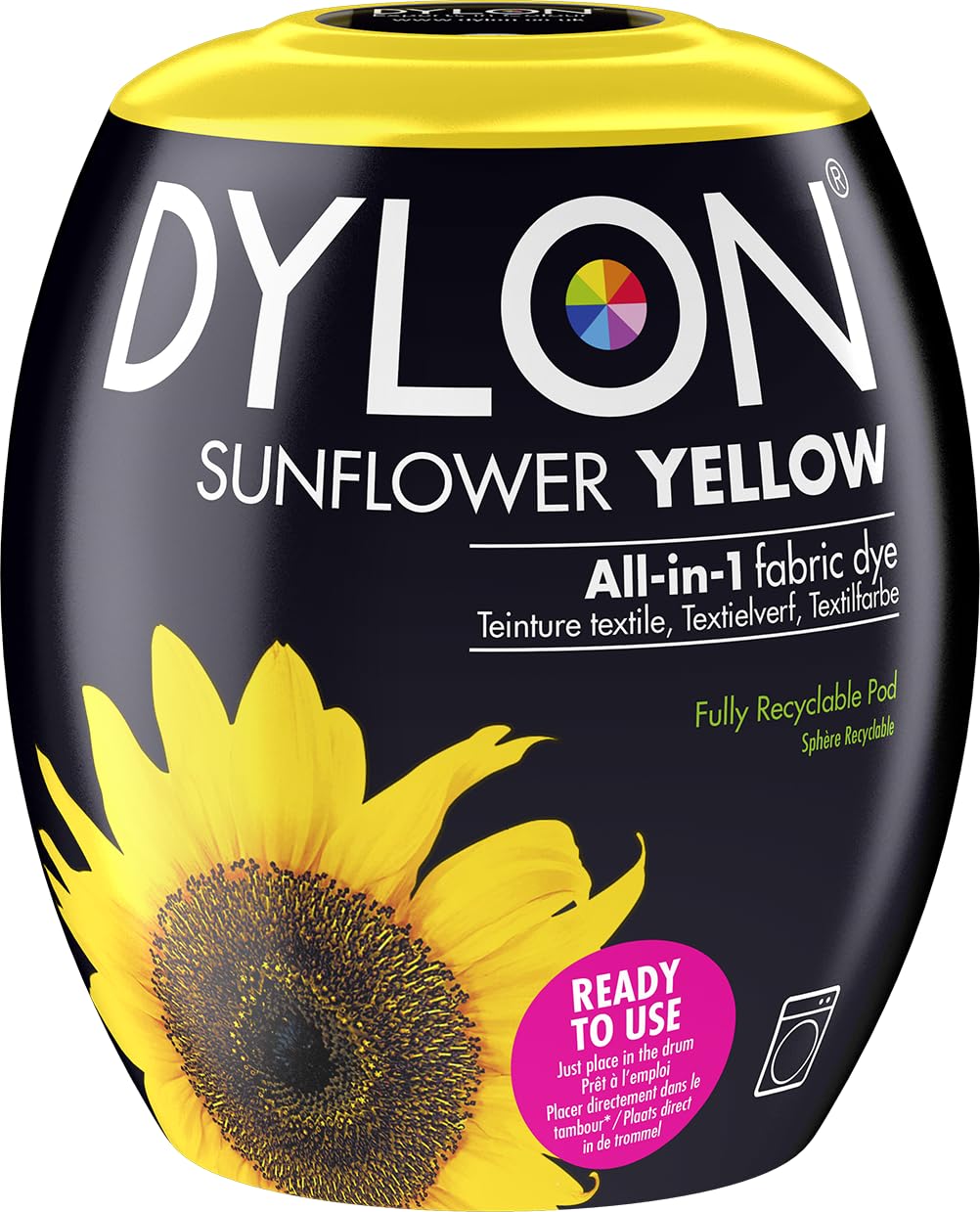 Dylon Washing Machine Fabric Dye Pod - Sunflower Yellow | 350g | 1 Count 1