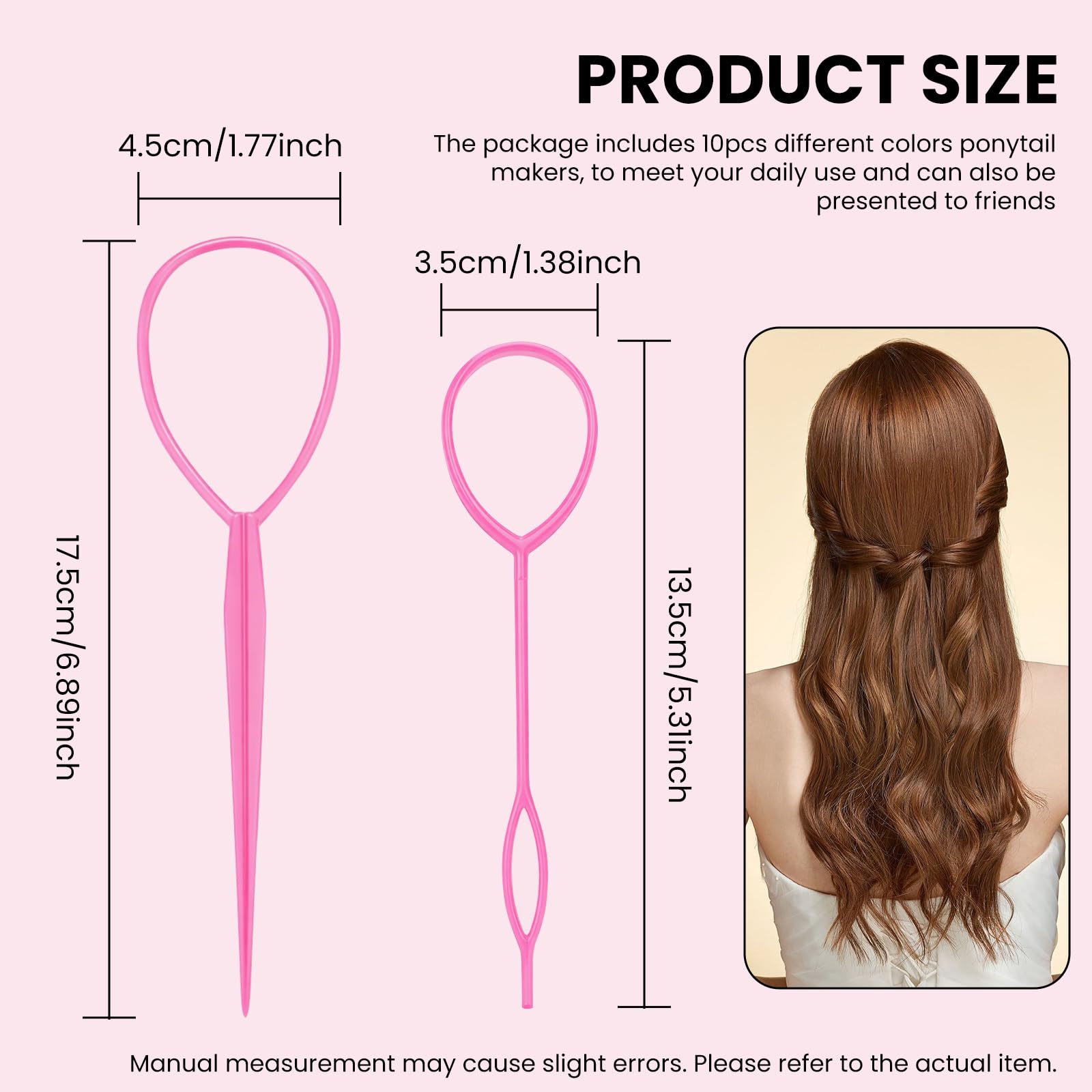 Admygo Topsy Tail Hair Tool Set - 10 Pcs Ponytail Holders for Women & Girls | Plastic 2