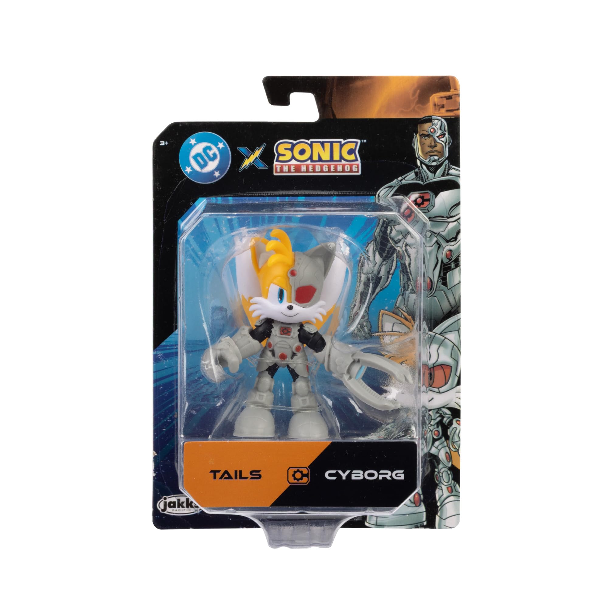 Sonic The Hedgehog DC Crossover Tails as Cyborg Action Figure - 2.5in / 6.35cm | Highly Articulated 3