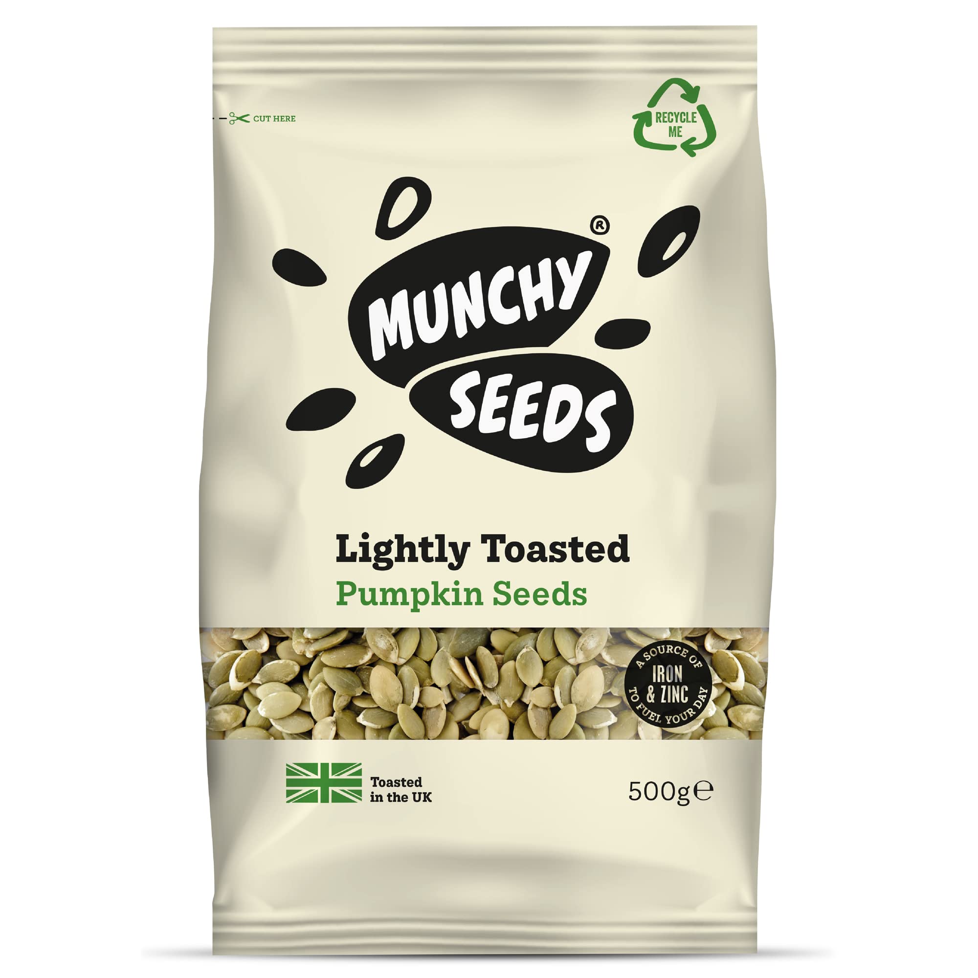 Munchy Seeds Lightly Toasted Pumpkin Seeds - Source of Protein & Gluten Free | 500g Pack 1
