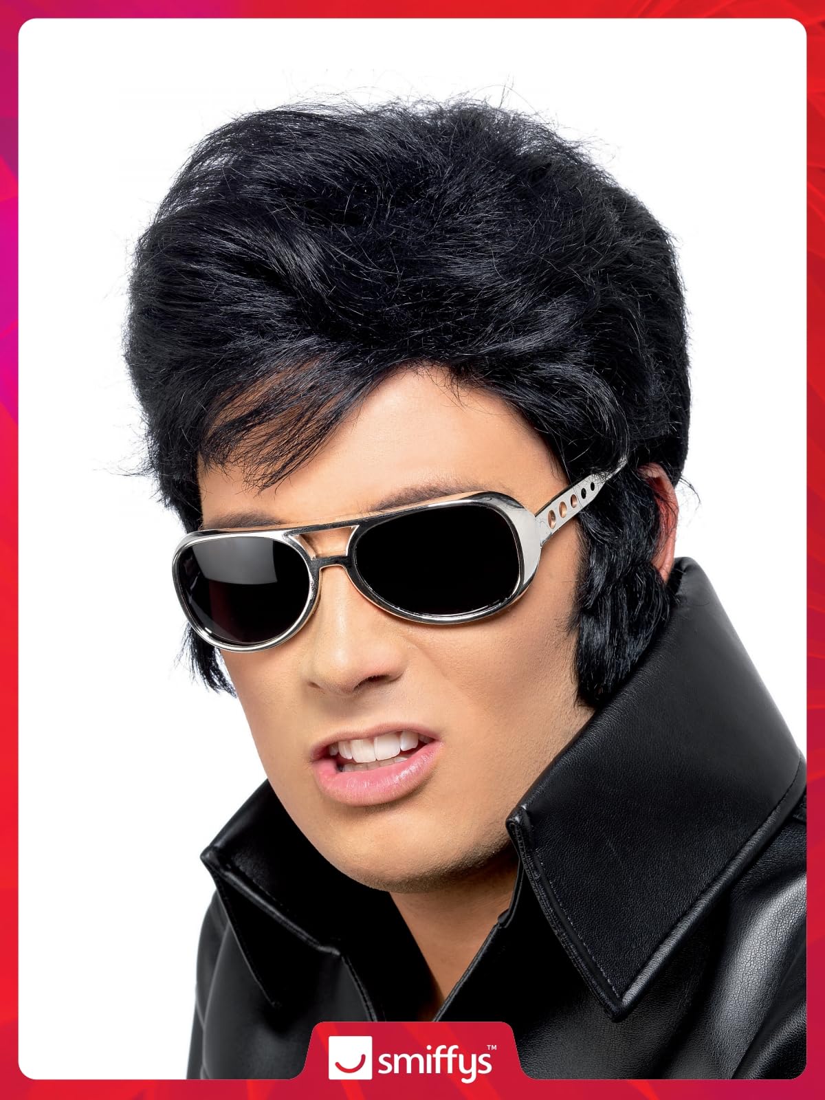 Smiffys Elvis Wig - Black | Kanekalon Material | One Size