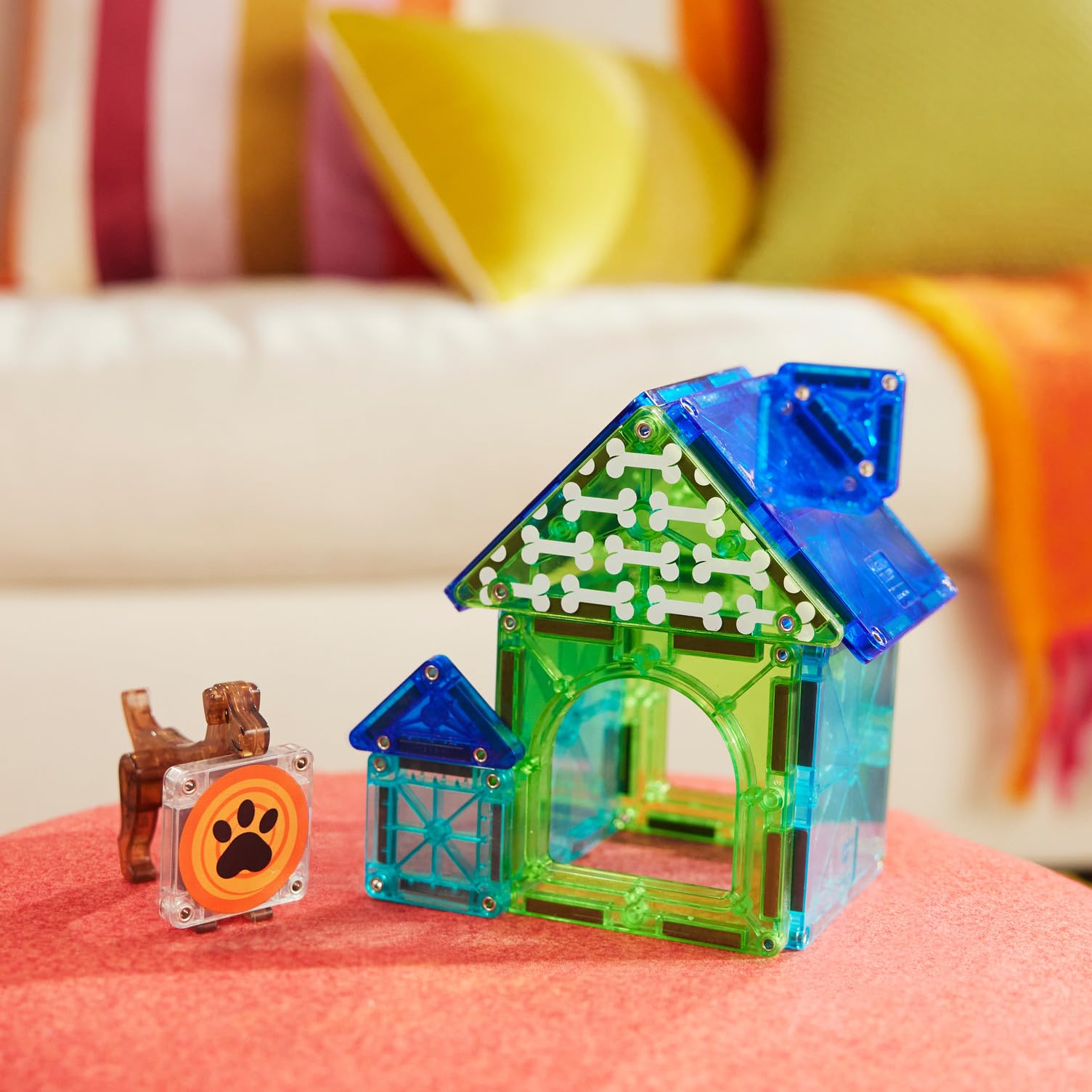 Magna-Tiles Dog House 13-Piece Magnetic Construction Set | Ages 3+ | ABS Plastic 3