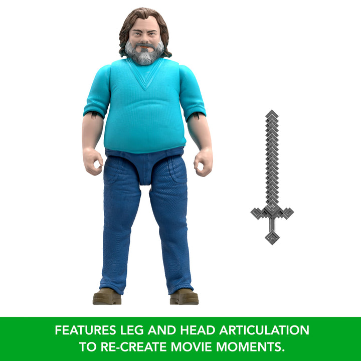 Mattel Minecraft 12-inch Posable Steve Action Figure - Movie Edition