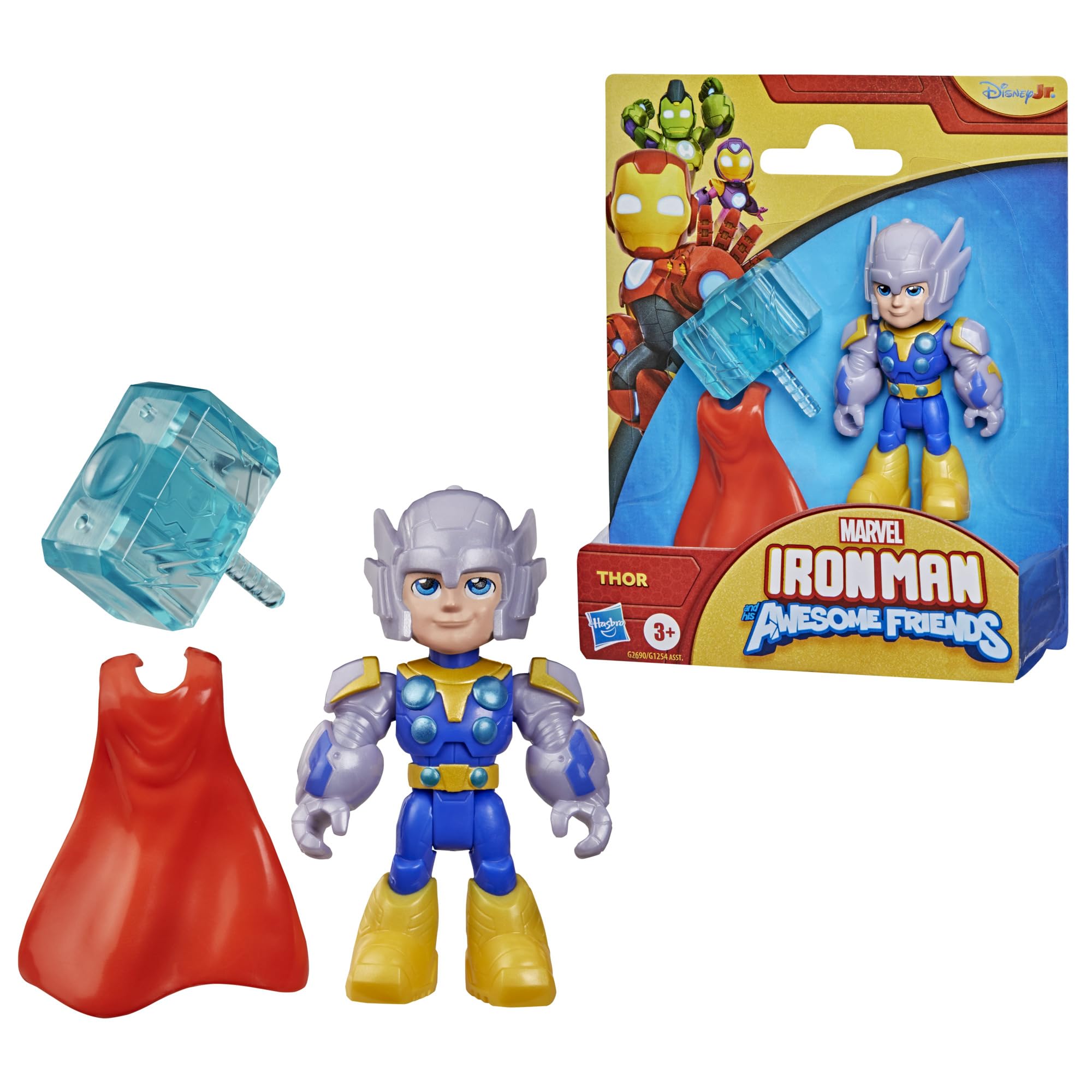 Marvel Thor Action Figure - 3 Inch Poseable Toy with Hammer & Cape | Ages 3+ 1