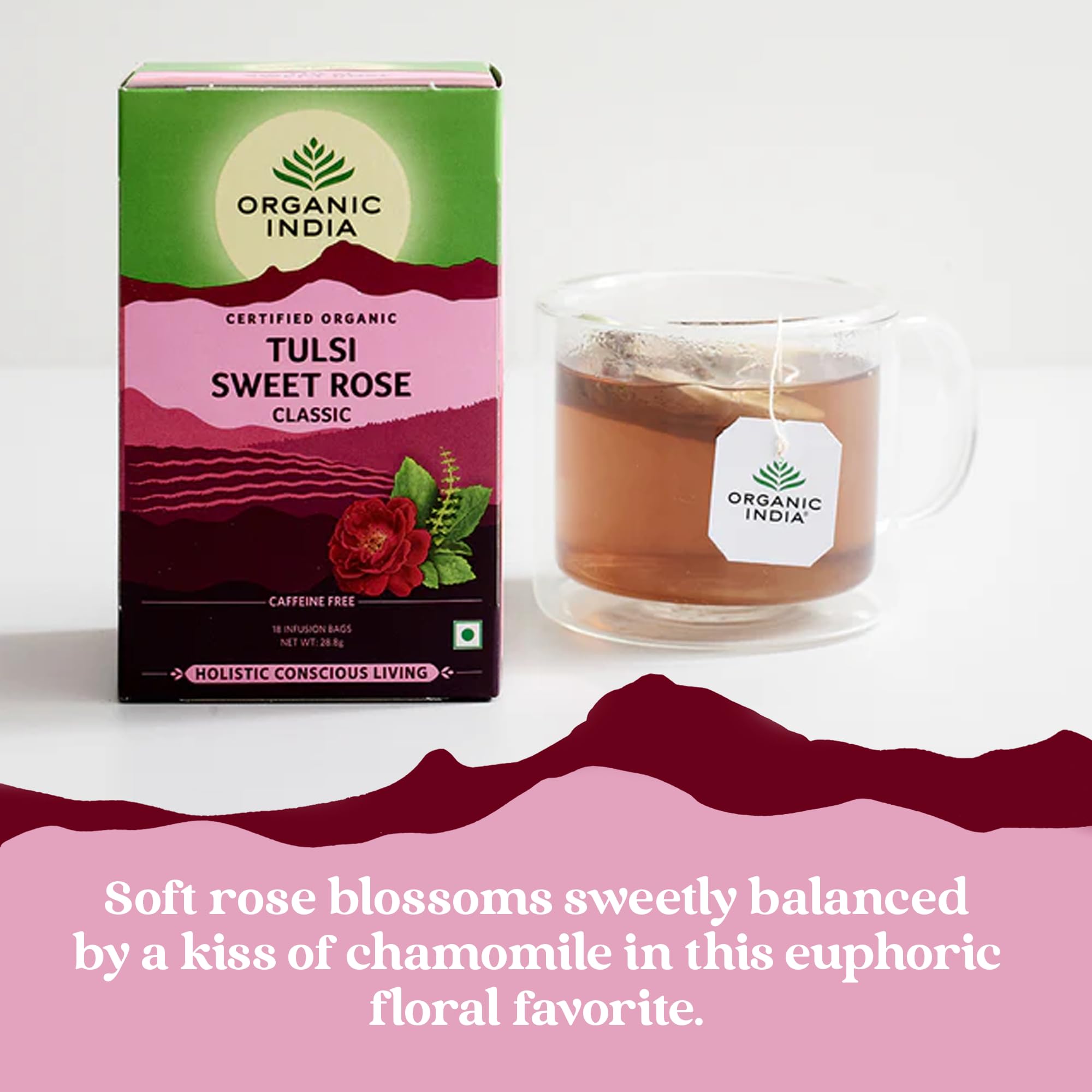 Organic India Tulsi Sweet Rose Tea - Organic & Vegan Herbal Tea (25 Tea Bags) 11