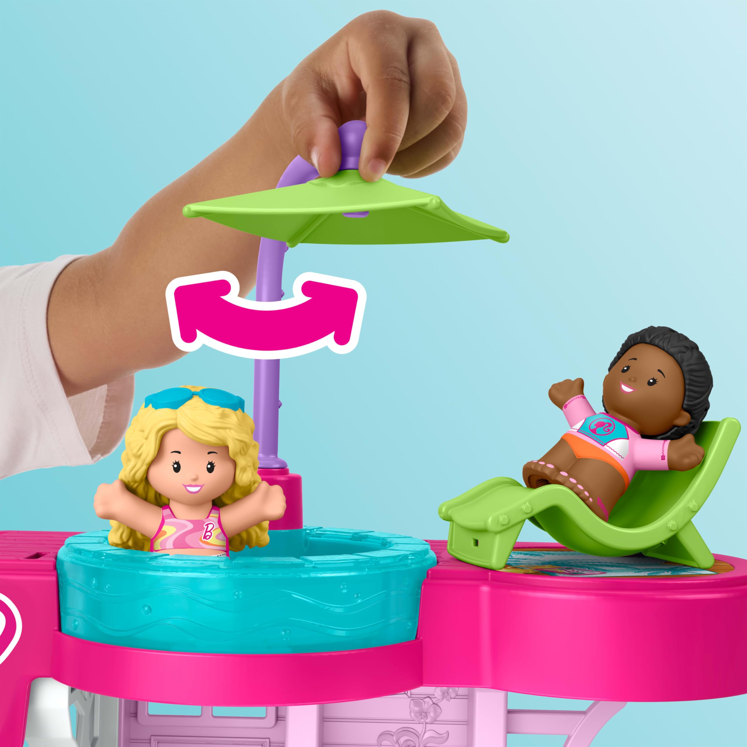 Fisher-Price Little People Barbie Beach House Playset - 3-Floor Interactive Doll House with Figures & Accessories for Toddlers 18M+ 11