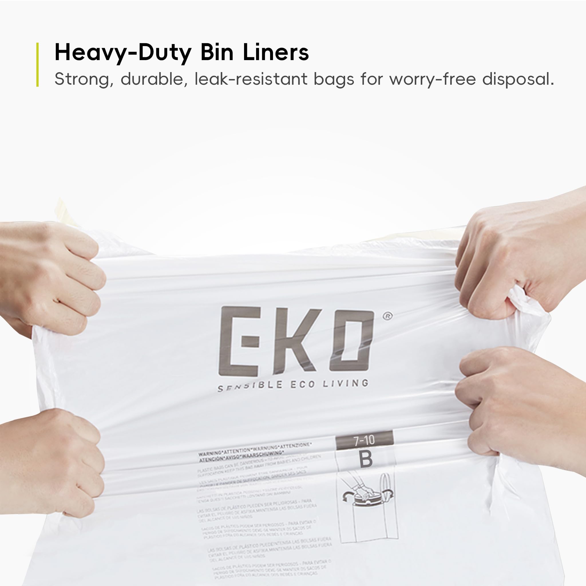 EKO Size B Extra Strong Drawstring Bin Liners for 7-10L Kitchen Bins - 25 Bags 8