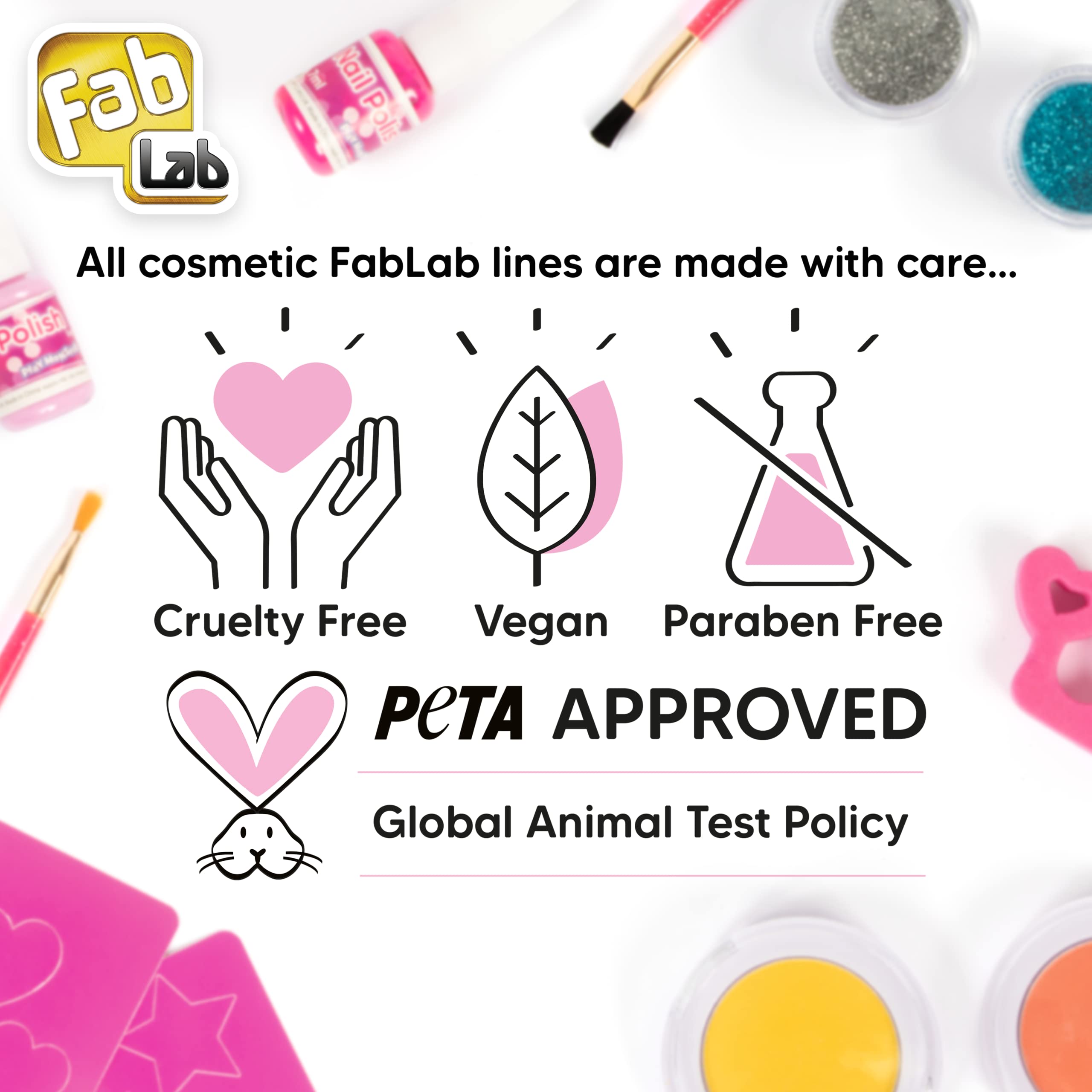 FabLab Glitter Tattoos Kit with Bioglitter – 28 Designs & 4 Sparkly Colors 3