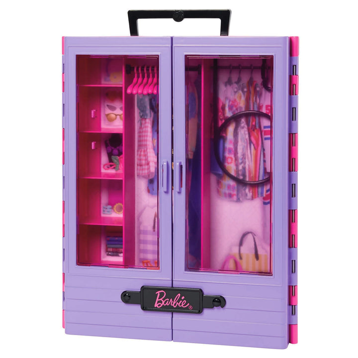 Barbie Fashionistas Ultimate Closet and Doll Playset with 3 Outfits, 6 Hangers, and 15 Accessories (HJL66)