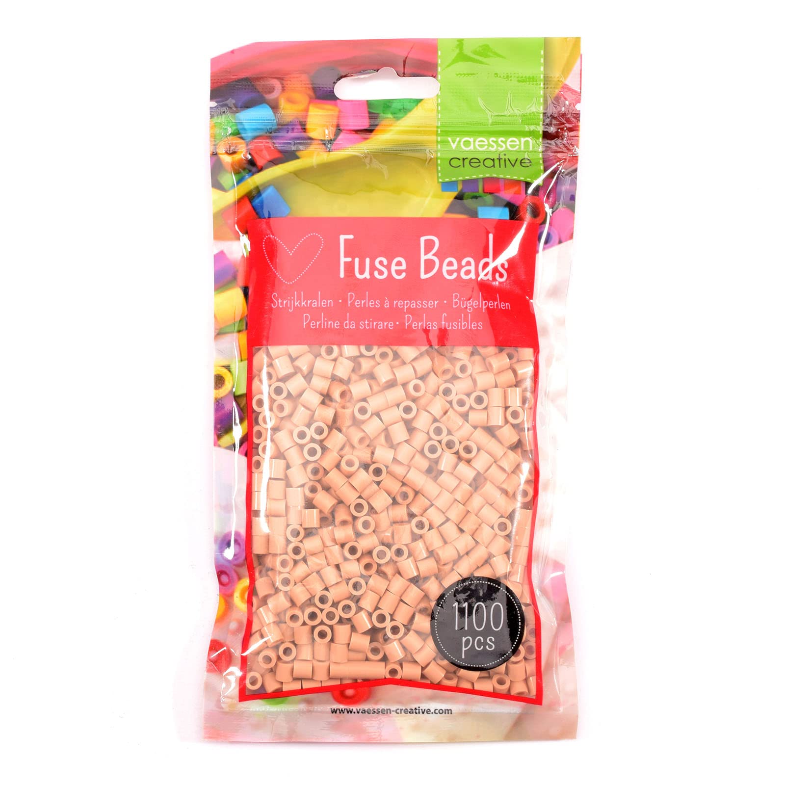 Vaessen Creative Fuse Beads - 1100-Piece Beige Melty Beads Set for Kids Crafts 6