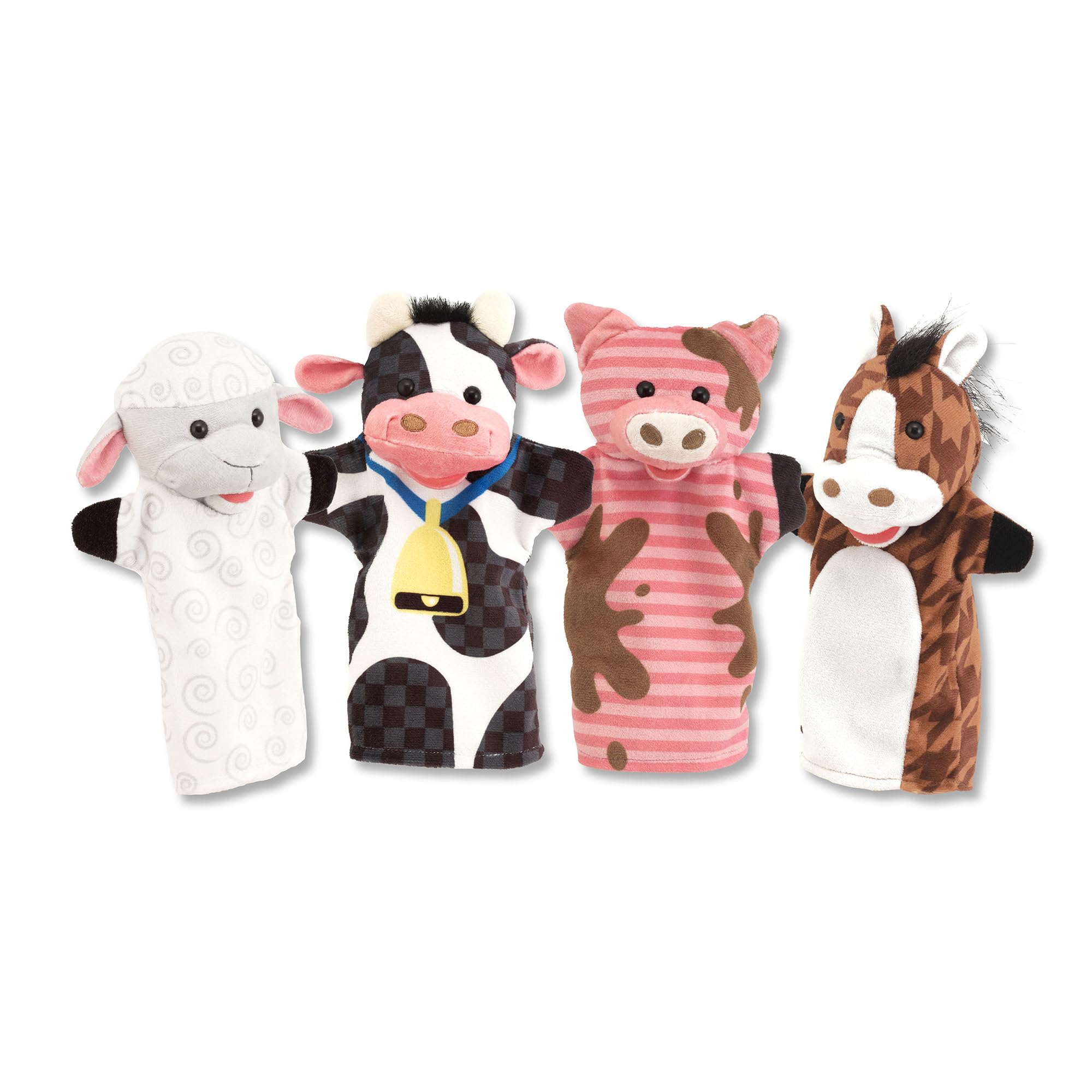 Melissa & Doug Farm Friends Hand Puppets - 4-Piece Soft Puppet Set for Toddlers 2+