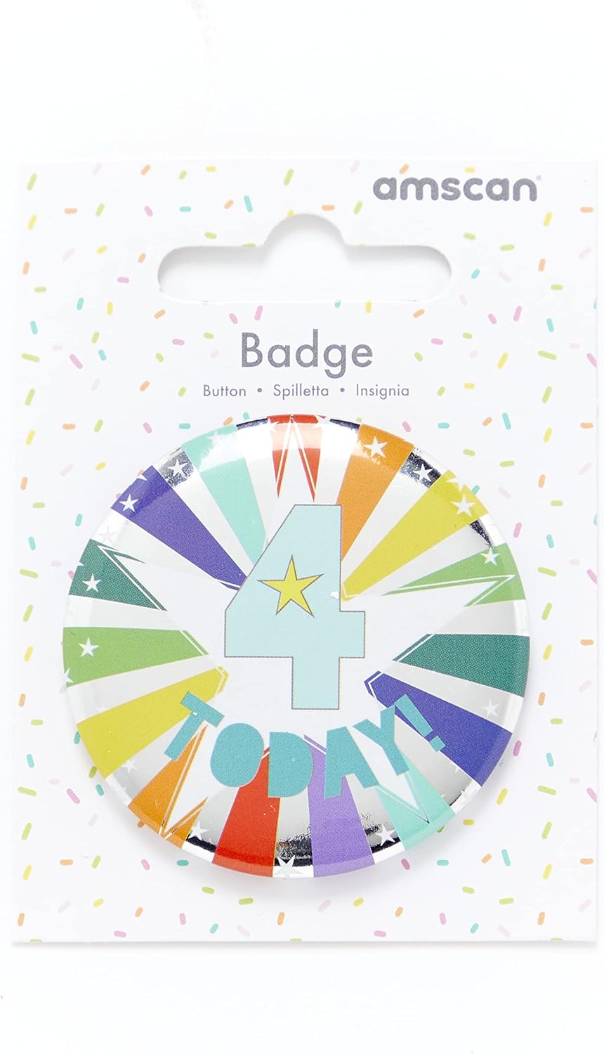 amscan 4 TODAY! Star Print Multicoloured Badge 2