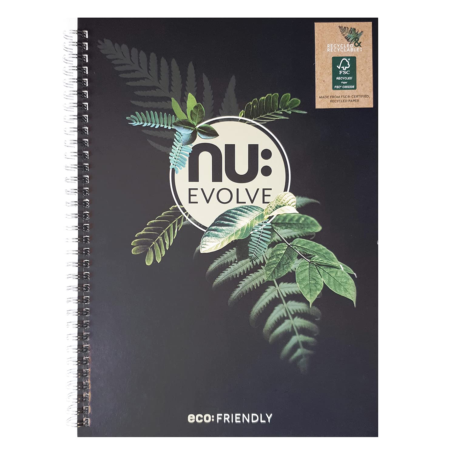 nu: Evolve Recycled Wirebound Notebook - A4 Size, Ruled Pages, Soft Cover | 80gsm Paper 1