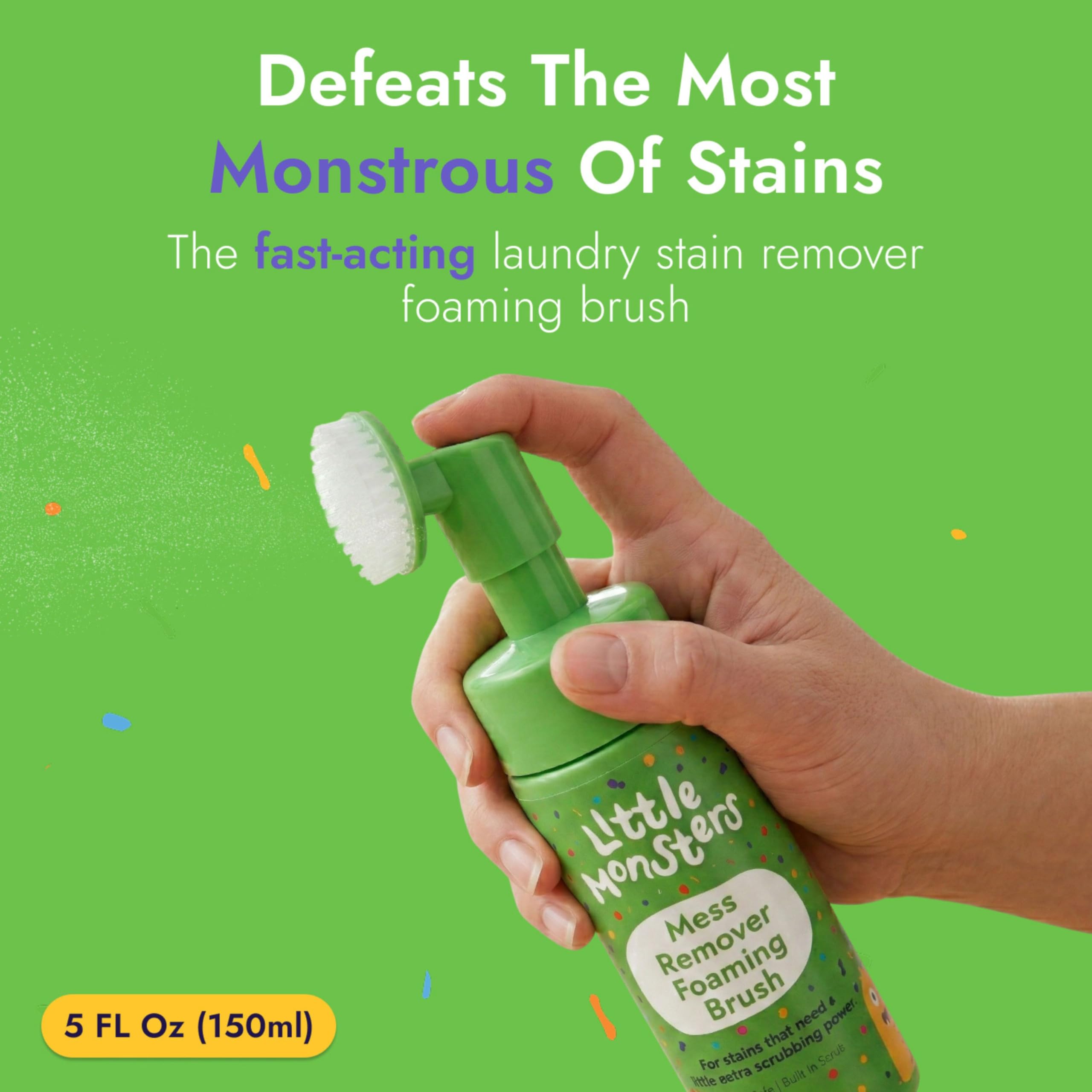 Little Monsters Mess Remover Foaming Brush - Tough Stain Remover | 150ml