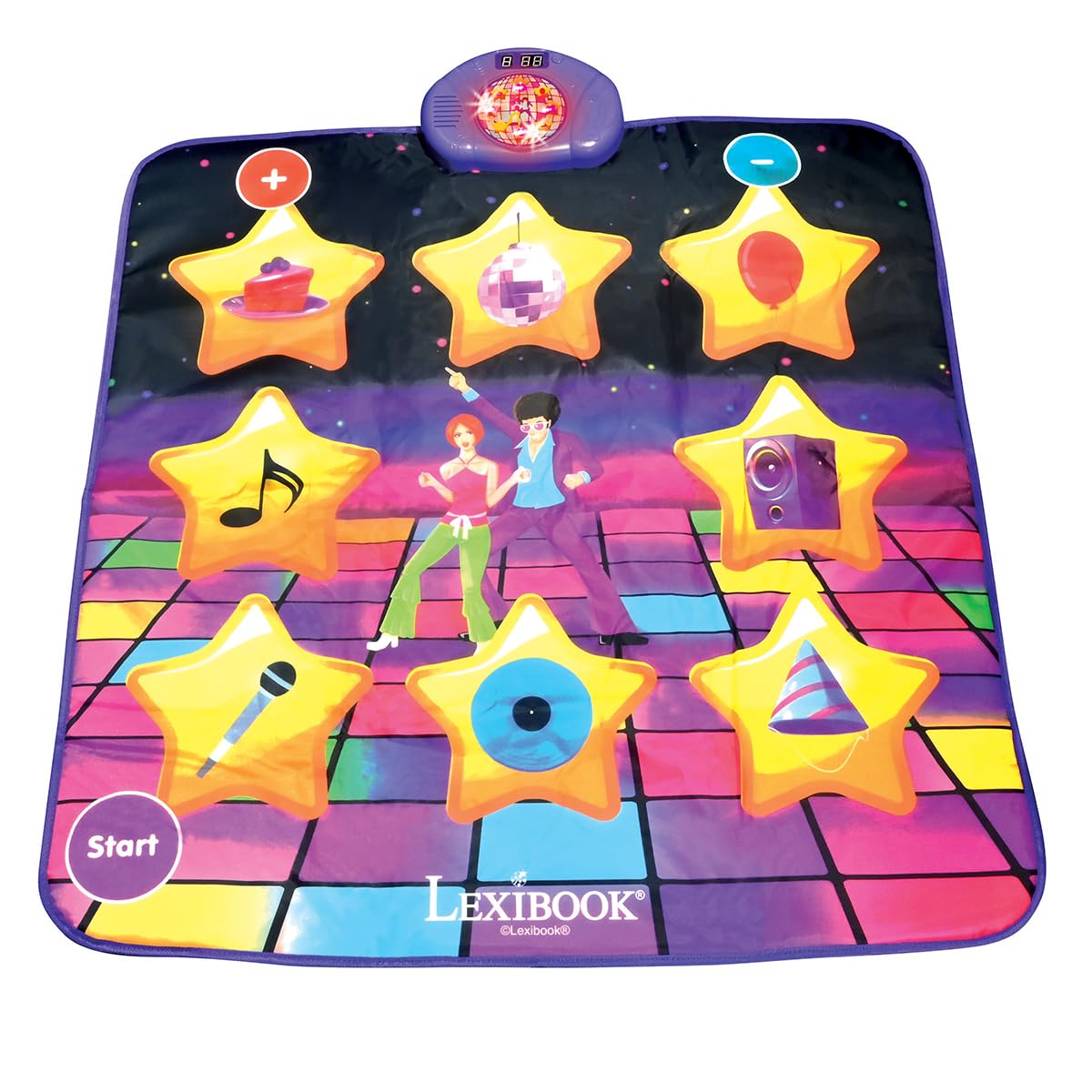 LEXIBOOK Electronic Dance Floor Mat - Illuminated Keys, Bluetooth Speaker, 6 Game Modes