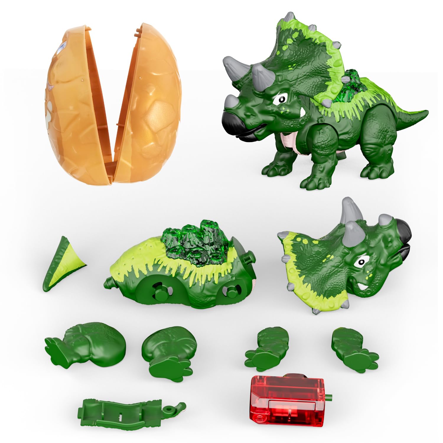 GizmoVine Dinosaur Egg - DIY Take Apart Green Triceratops Dinosaur Toy for Boys 3+ 5