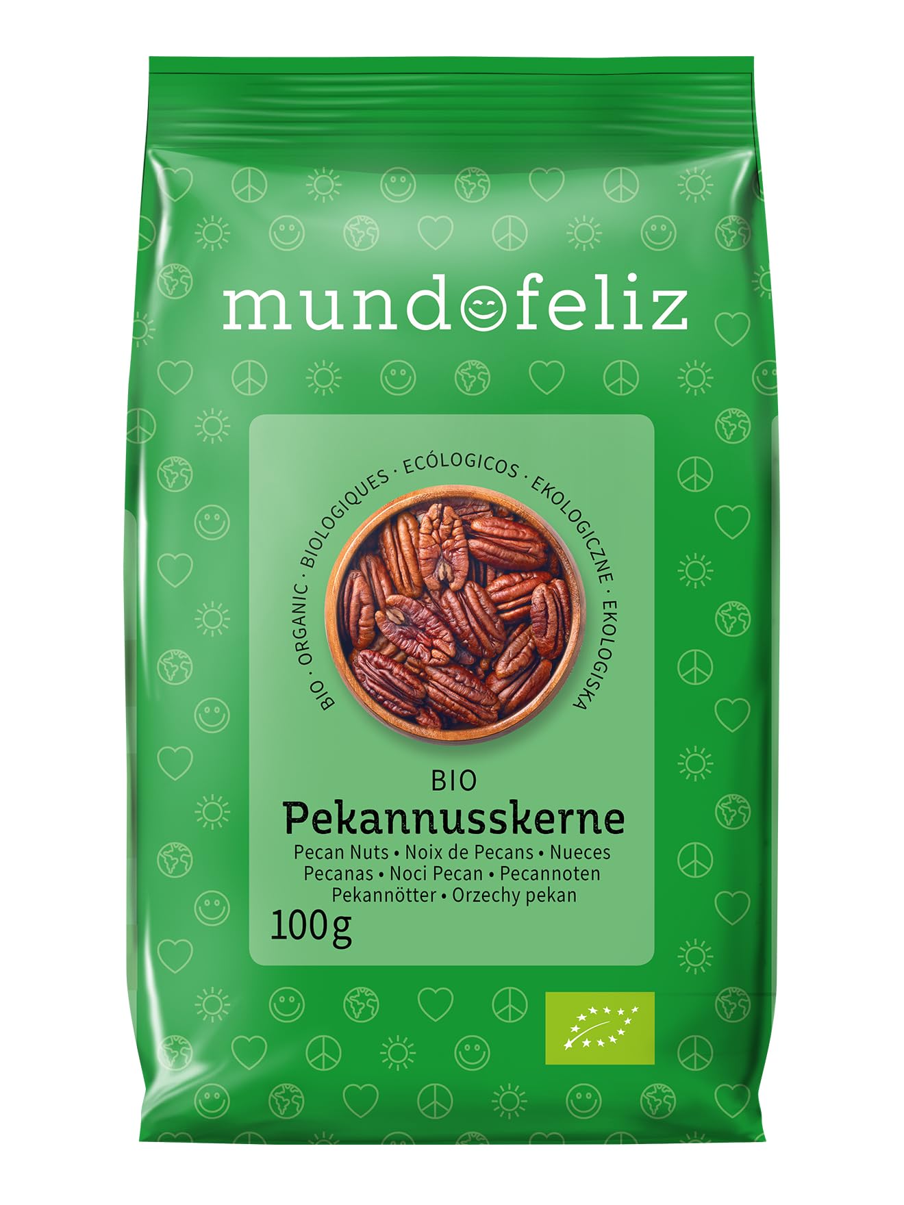 Mundo Feliz Organic Pecan Nuts - 5 x 100g Pack | Protein Source | Unsalted 1