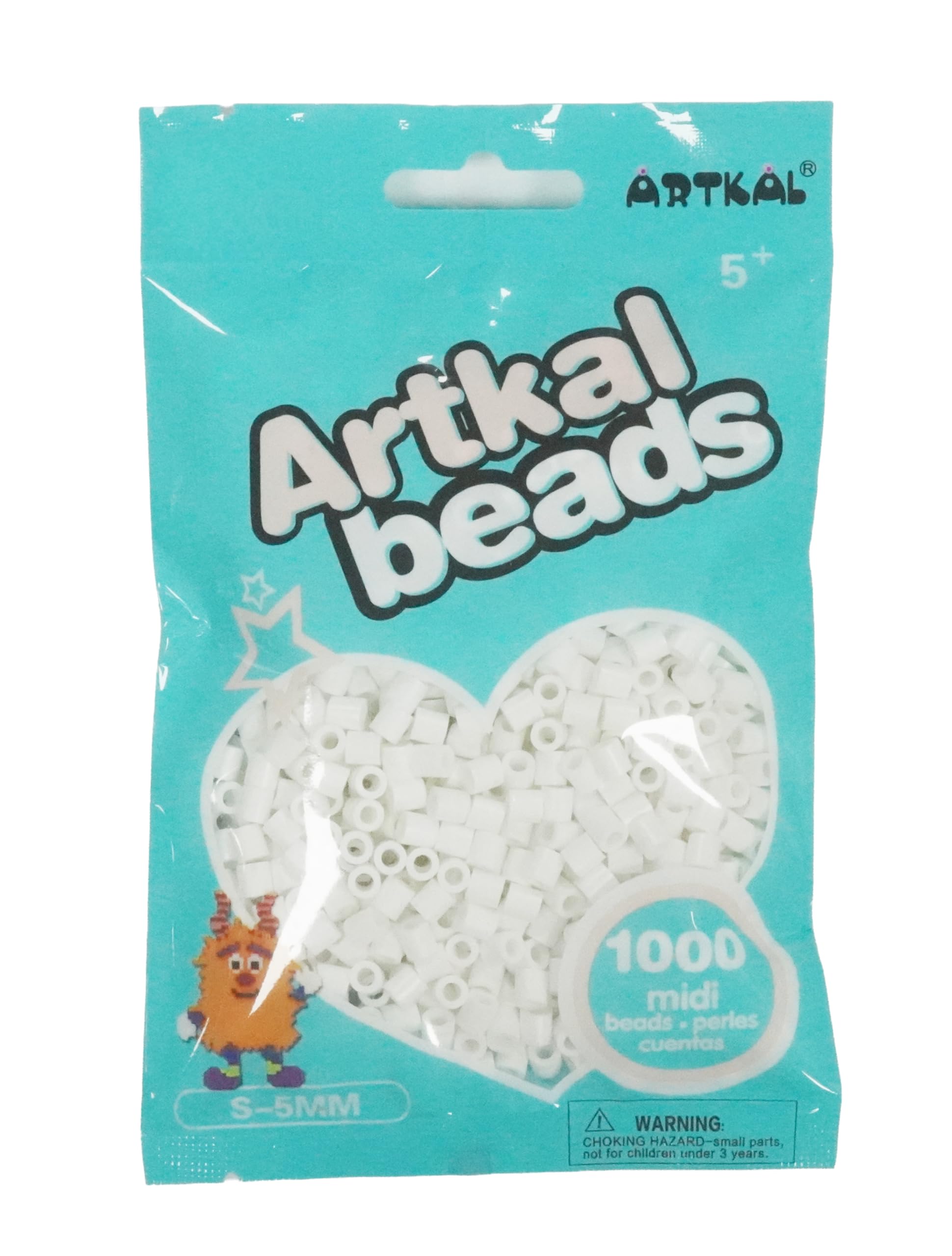Mouldmaster 5mm Midi Fuse Beads - White | 1000 Beads | Ages 5+