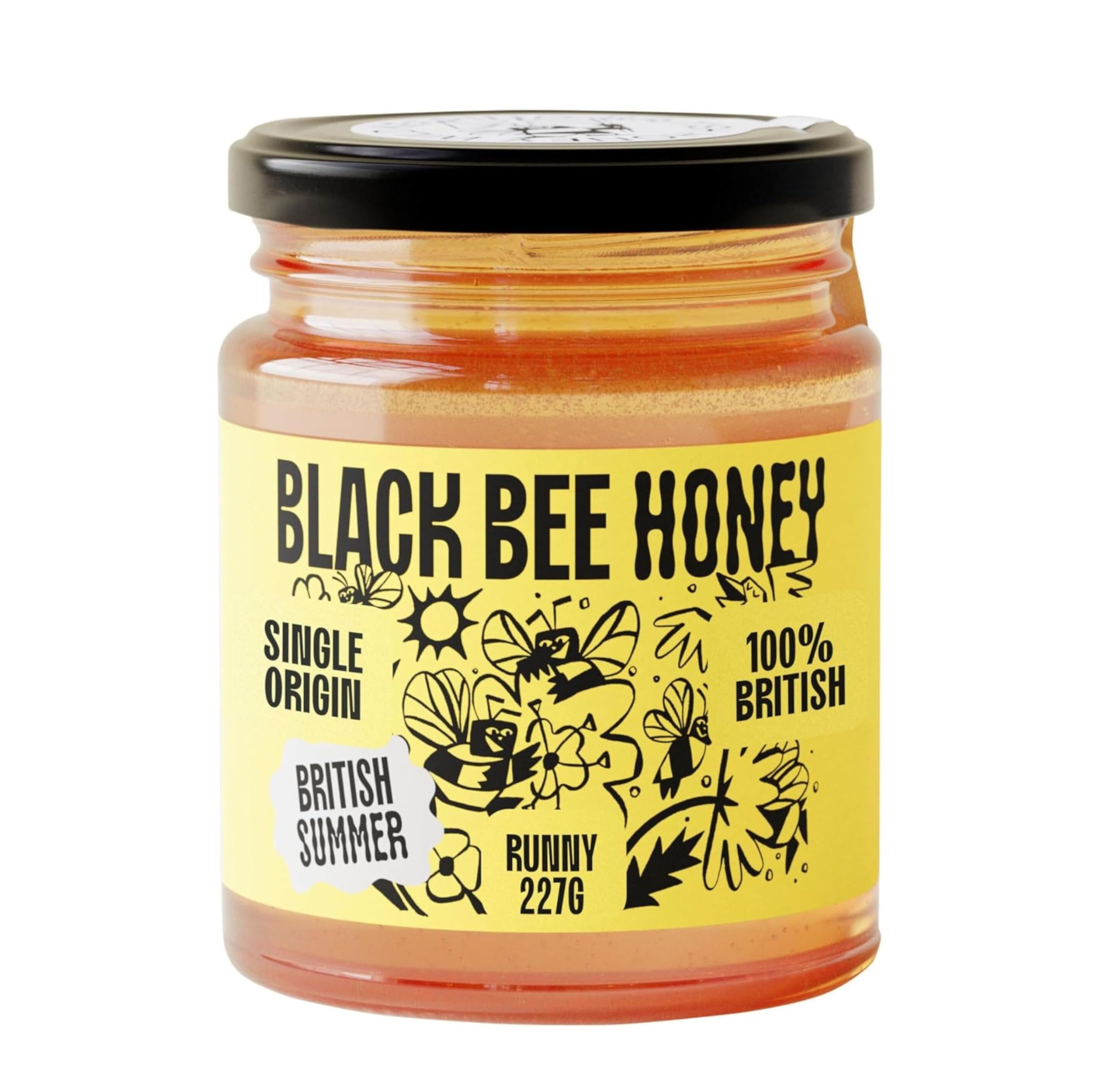 Black Bee Honey British Summer Honey - Single Origin Unpasteurised | 227g Jar