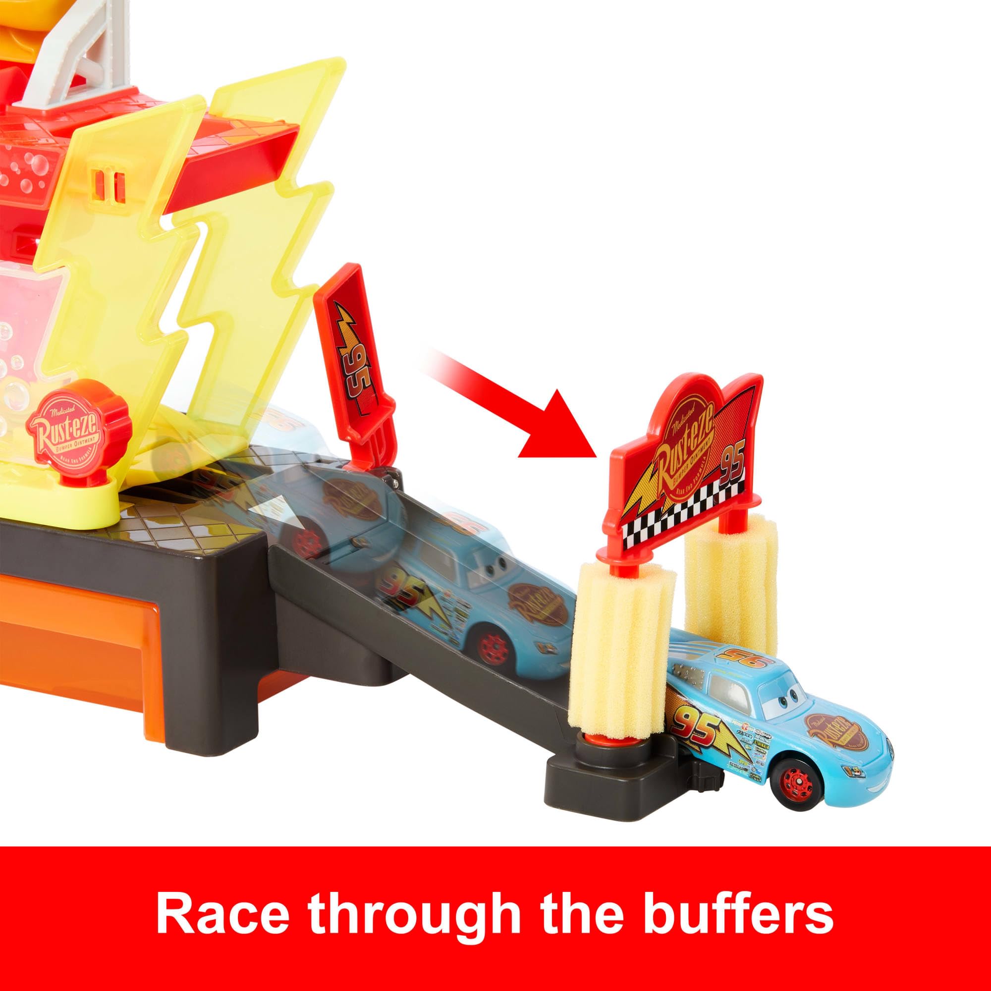 Mattel Disney and Pixar Cars Color Changers Race Ready Car Wash Playset with Lightning McQueen 3