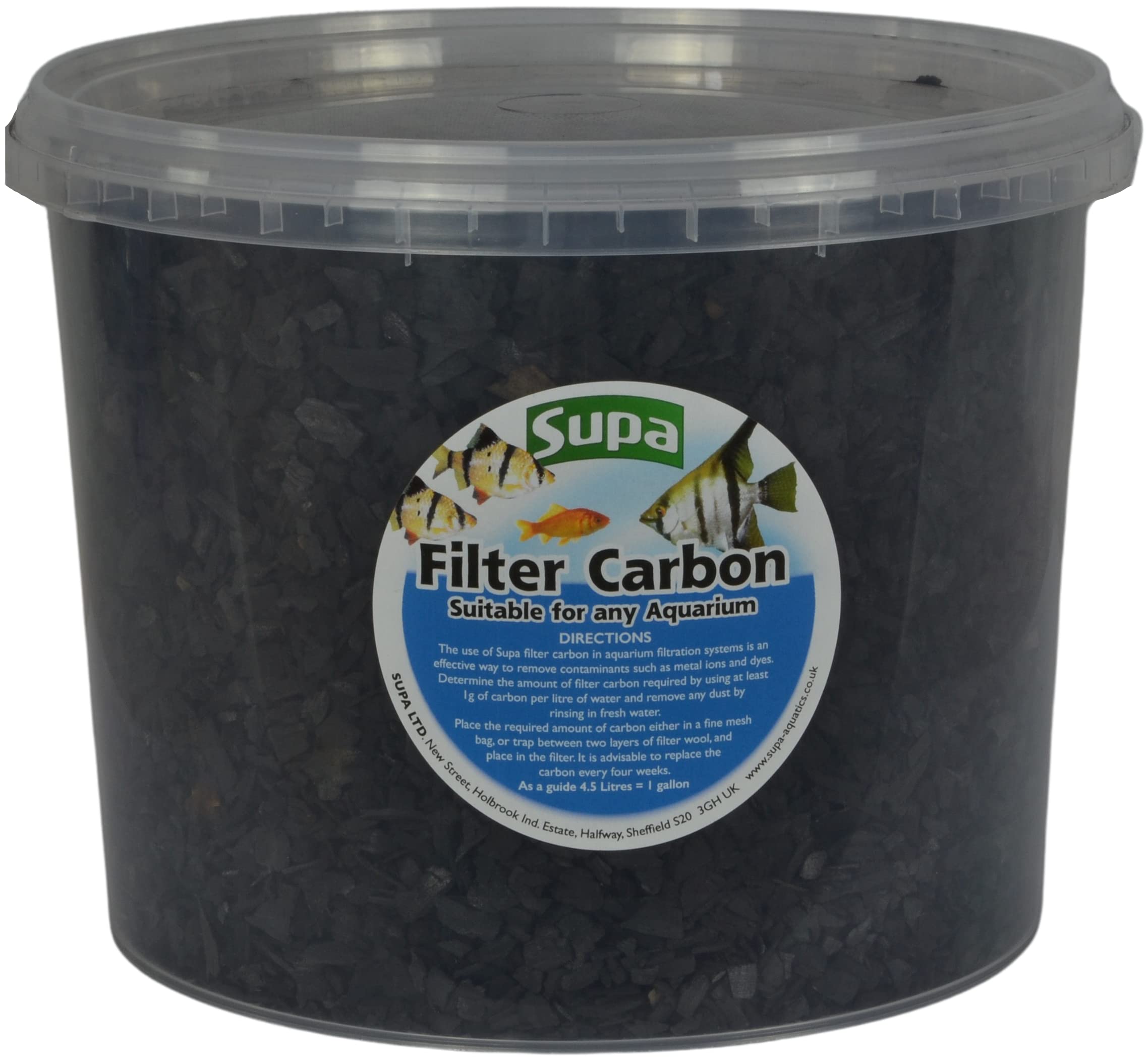 Supa Filter Carbon - 3 Litre Bucket for Aquarium & Pond Water Clarity | Activated Charcoal
