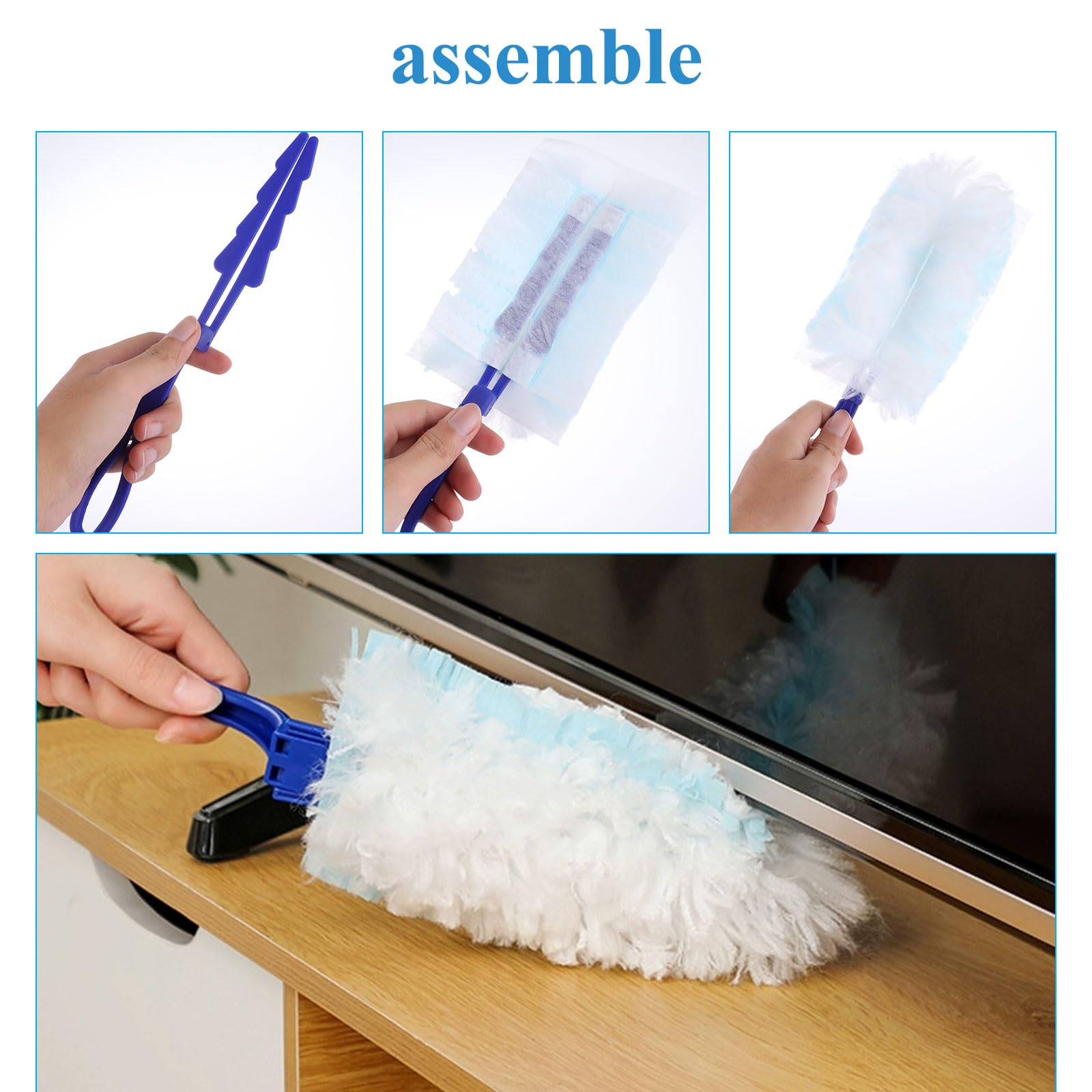ASelected Fluffy Duster Refills 30 Pcs with 1 Handle - Reusable Cleaning Tool for Home 7