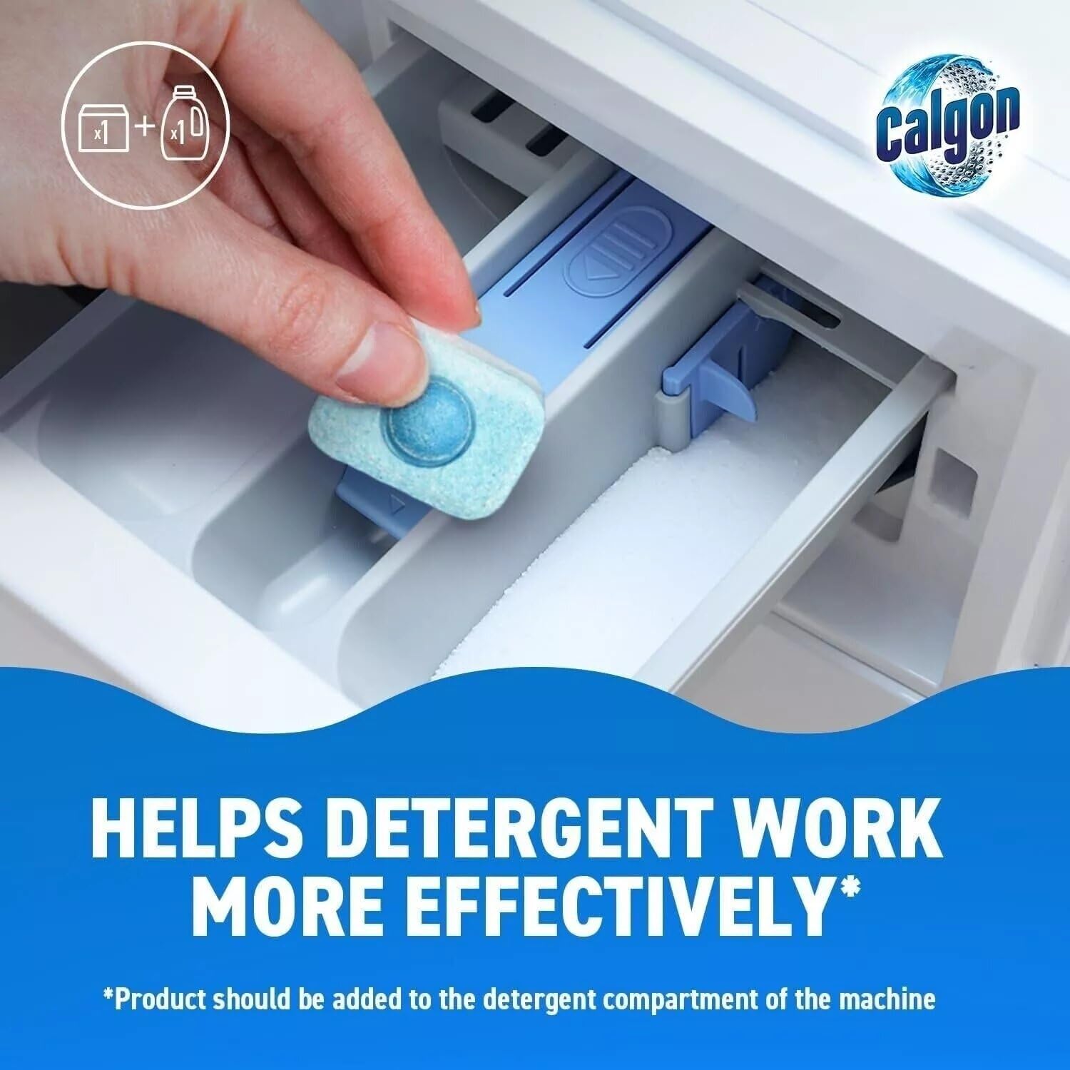 Calgon 4-in-1 Washing Machine Cleaner and Water Softener Tablets - 30 Tabs, Lemon Scent 3