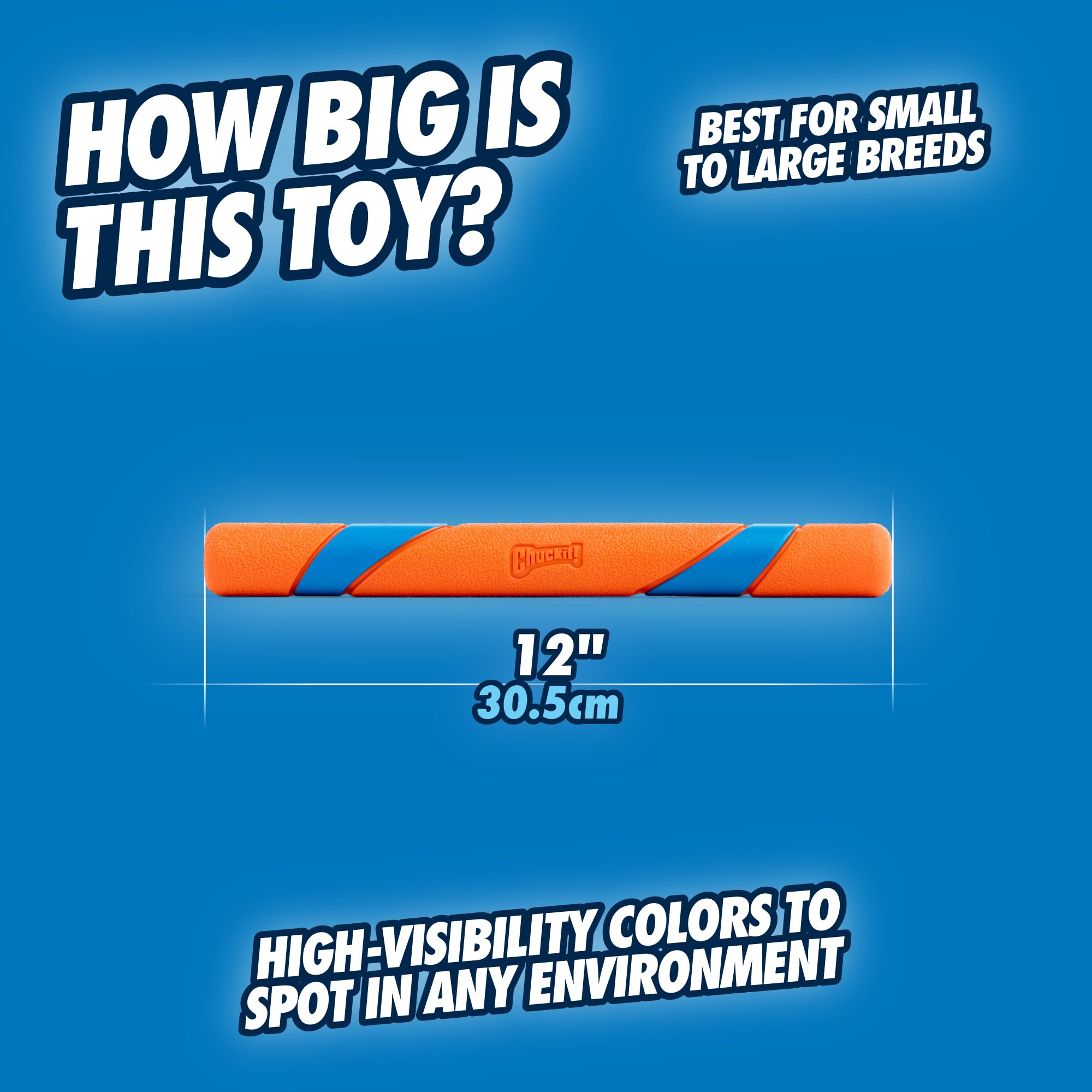 Chuckit! Ultra Fetch Stick - Durable Natural Rubber Interactive Fetch Toy | Size M | 28 cm 4