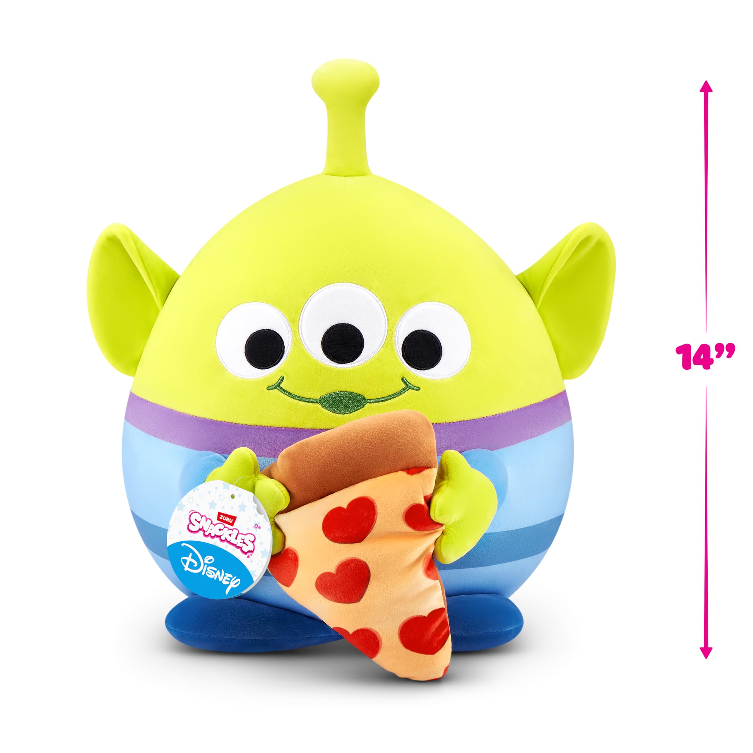 Snackles Disney 14-inch Plush Alien & Pizza Stuffed Toy by ZURU | Super-Soft Polyester 4