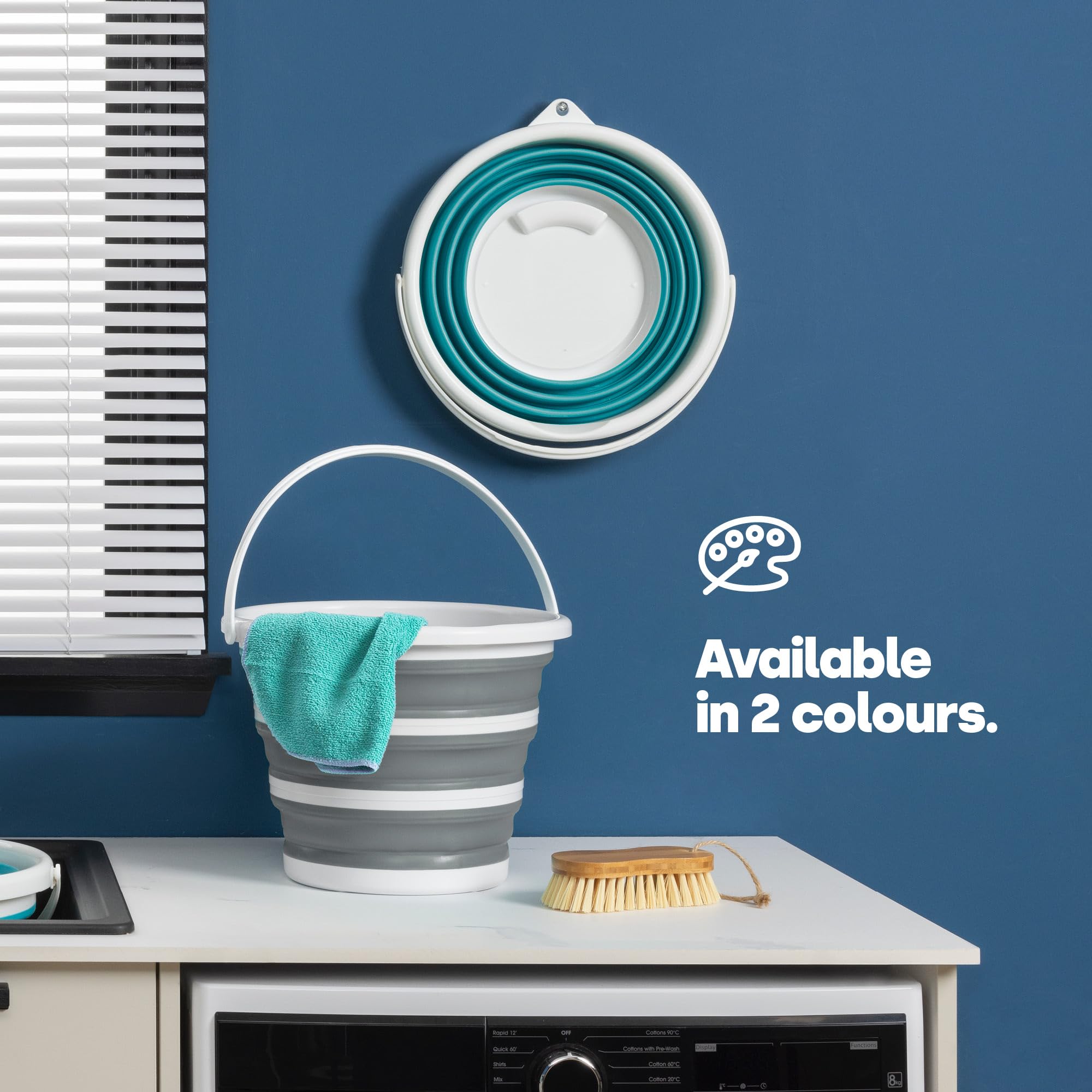 LIVIVO Collapsible Bucket - 10L Capacity, Space-Saving Folding Design | Sturdy Silicone & Plastic 8