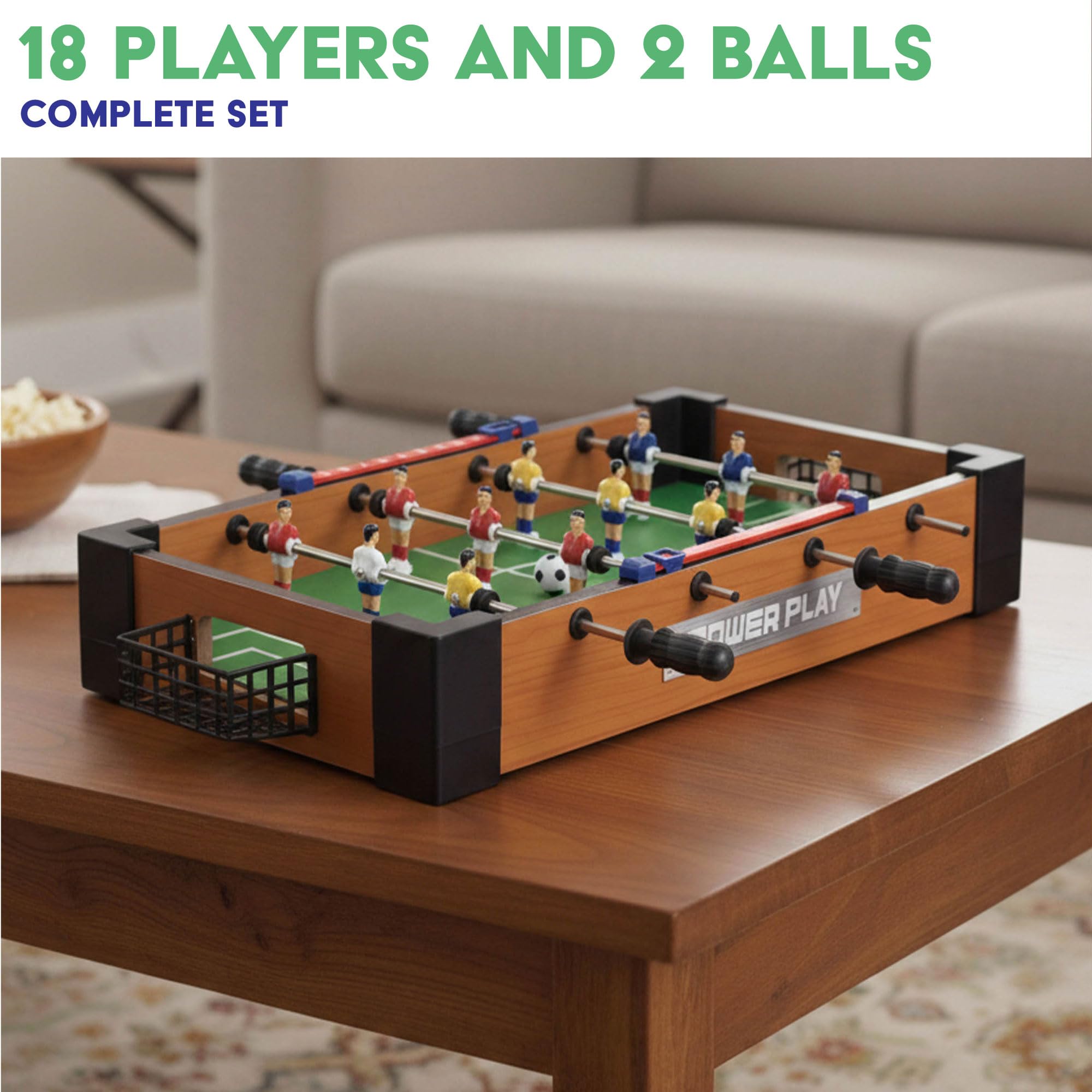 Power Play Table Top Football Game - Wooden, Portable, 12 Players | Ages 5+ 2