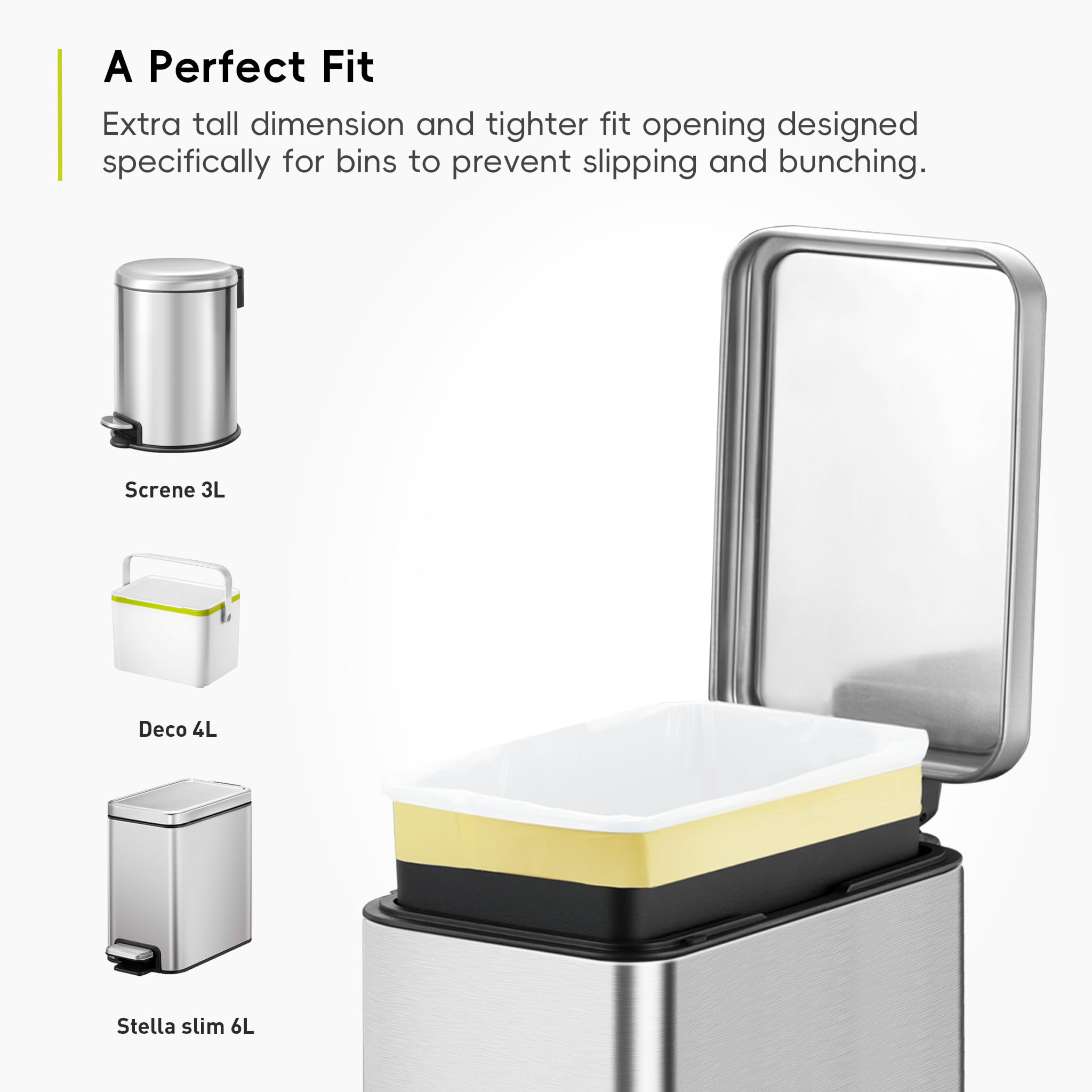 EKO - Extra Strong Heavy Duty Bin Liners 3-6L - White Trash Bags 8