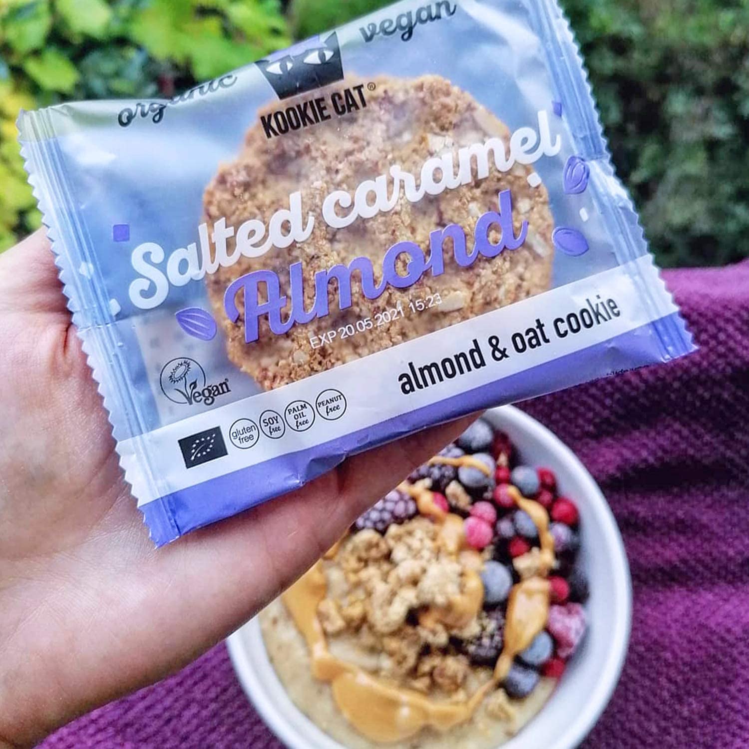 Kookie Cat - Salted Caramel Almond Individually Wrapped Vegan Cookies, Gluten Free 9