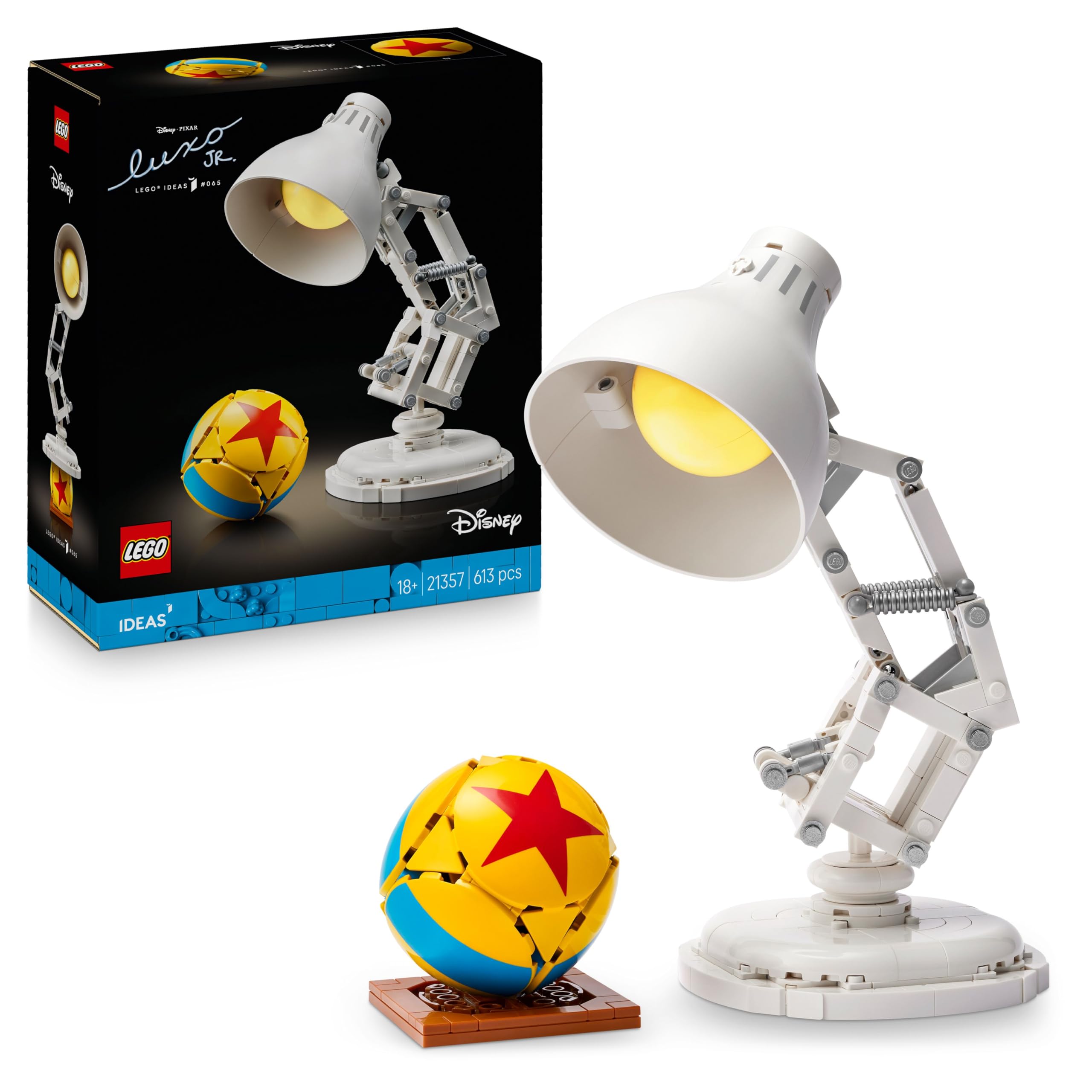 LEGO Ideas Disney Pixar Luxo Jr. Lamp Building Set - 613-Piece Collectible Model for Adults 1