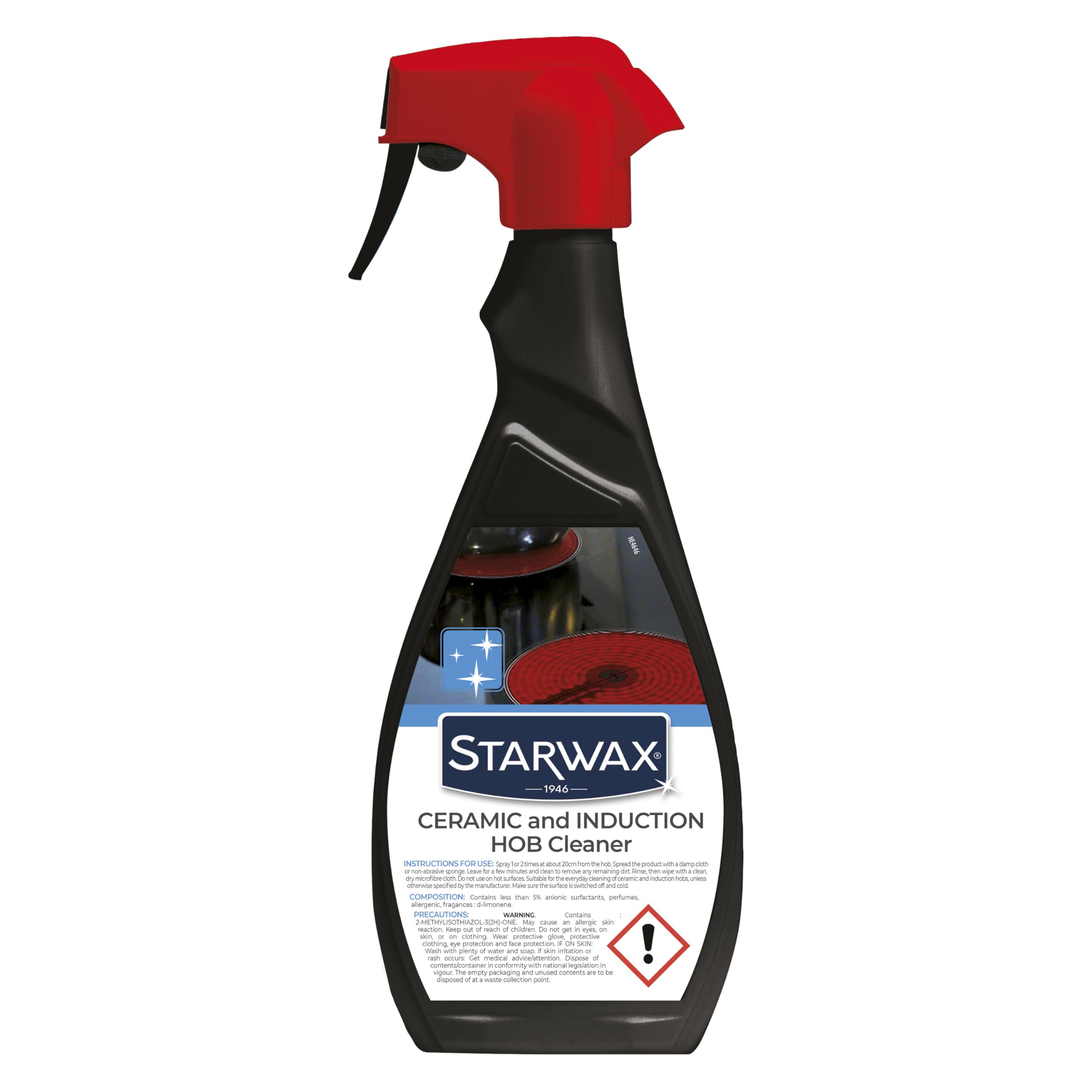 STARWAX Everyday Cleaner for Ceramic & Induction Hobs - 500ml Spray | Smear-Free Shine