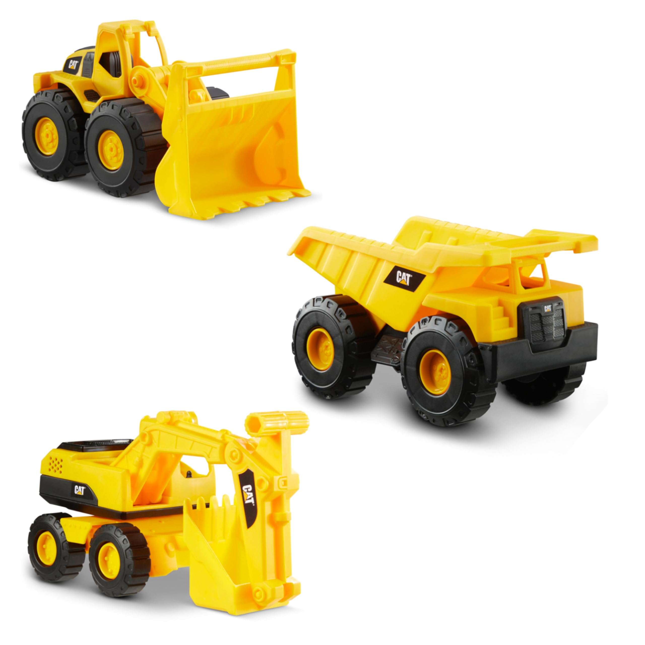 CAT 82360 Mini Crew 3 Pack Construction Vehicles - Dump Truck, Loader, Excavator | Ages 2+