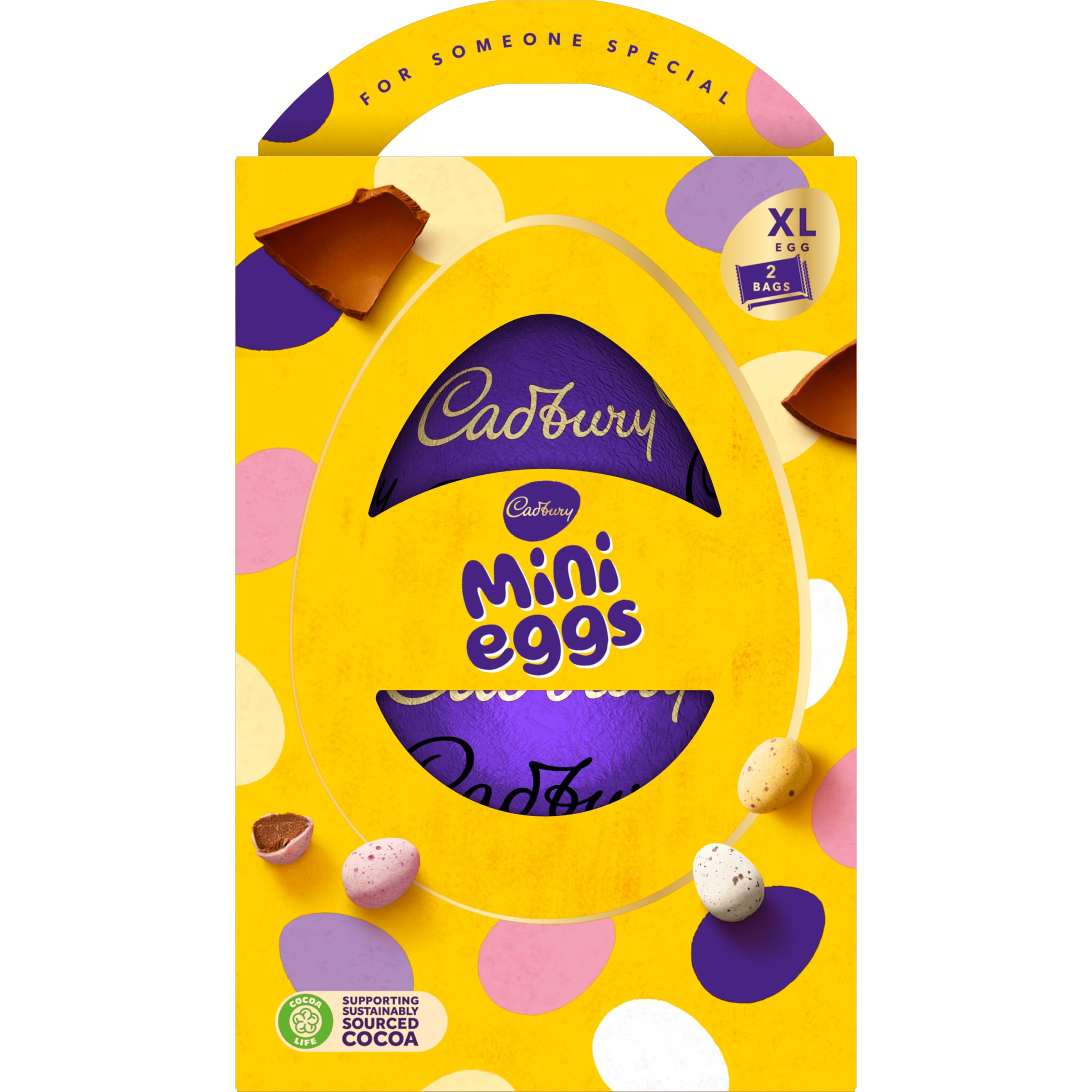 Cadbury Mini Eggs Extra Large Chocolate Easter Egg with 2 Bags | 238g