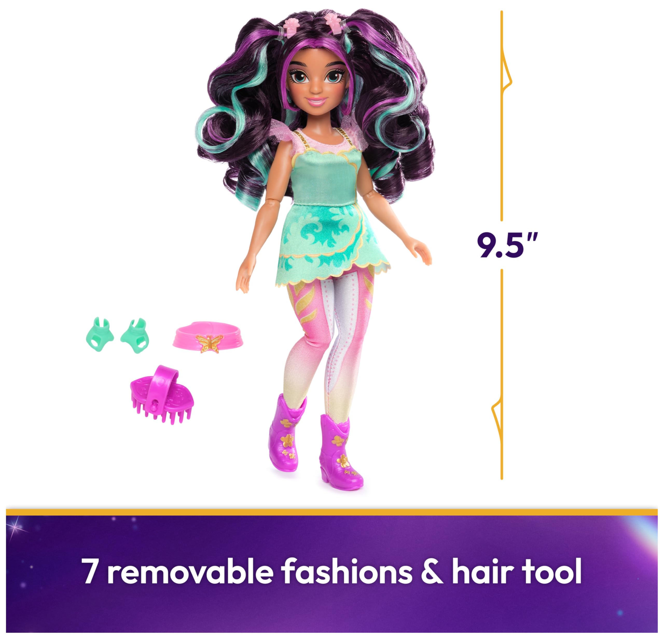 Unicorn Academy Ava Doll with Highlighted Hair, 7 Accessories & Styling Tool | 24.1cm | Ages 4+ 2