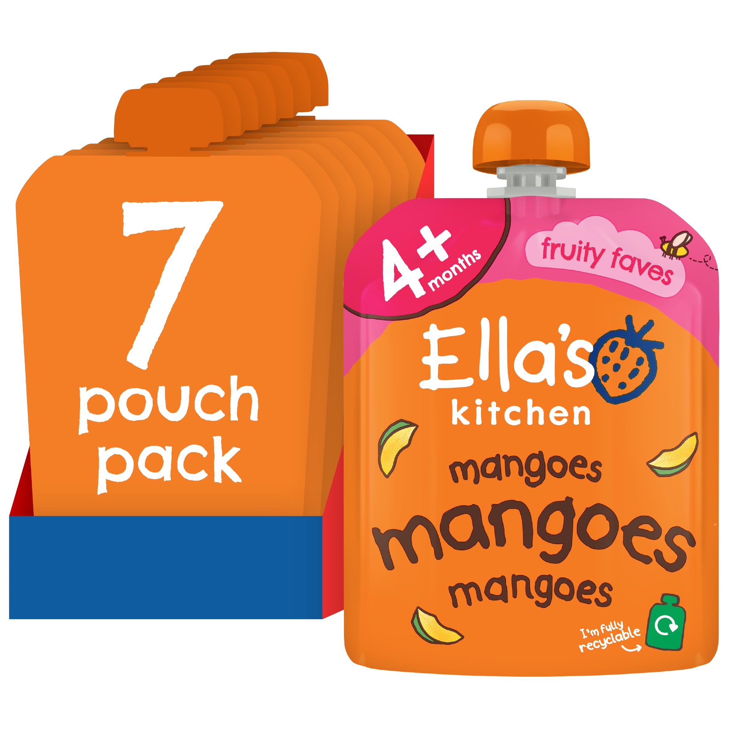 Ella's Kitchen First Taste - Organic Mangoes Puree | 70g Pouch (Pack of 7)