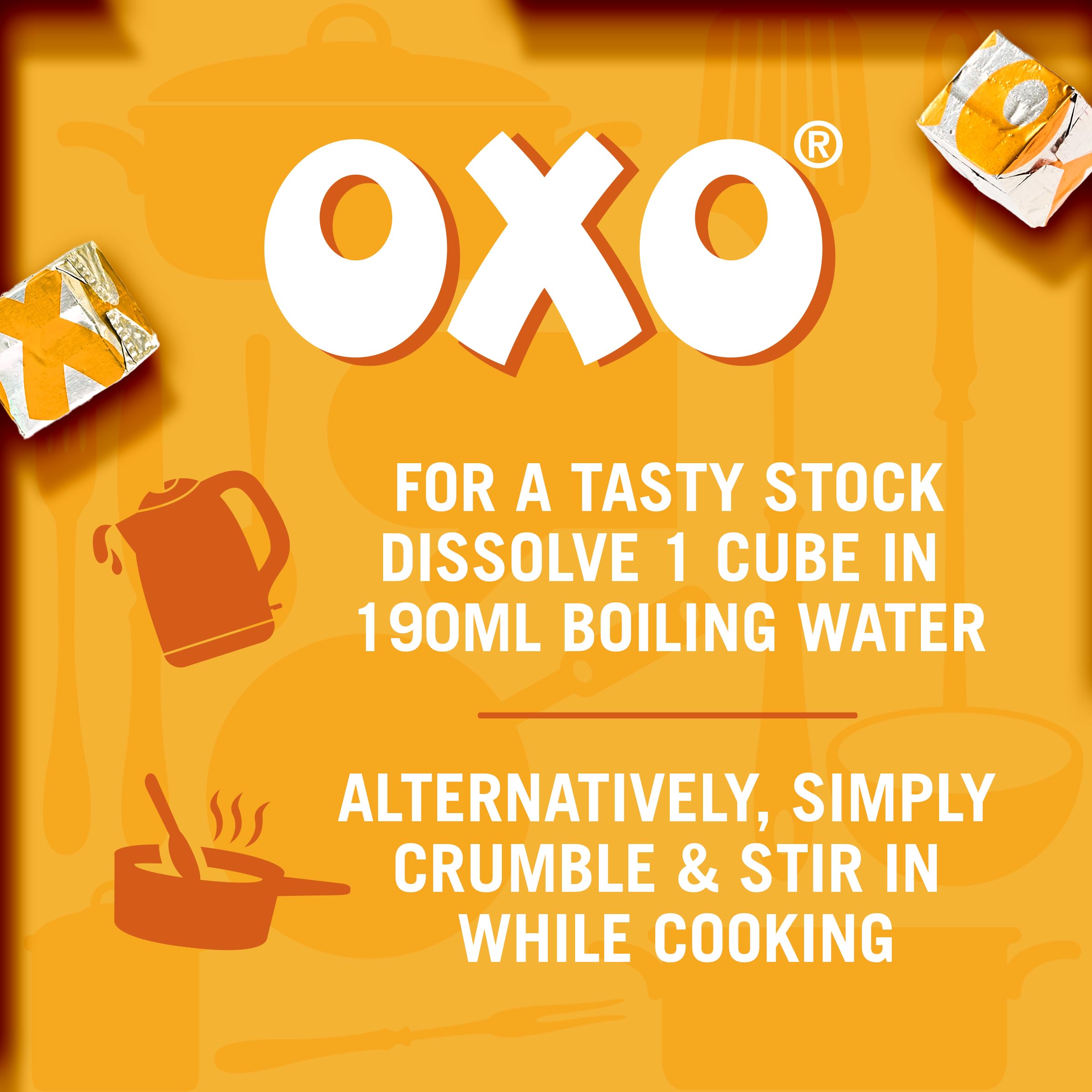 OXO Chicken Stock Cubes - 60 Count Family Size Pack | Savoury & Tasty | No Artificial Preservatives 5