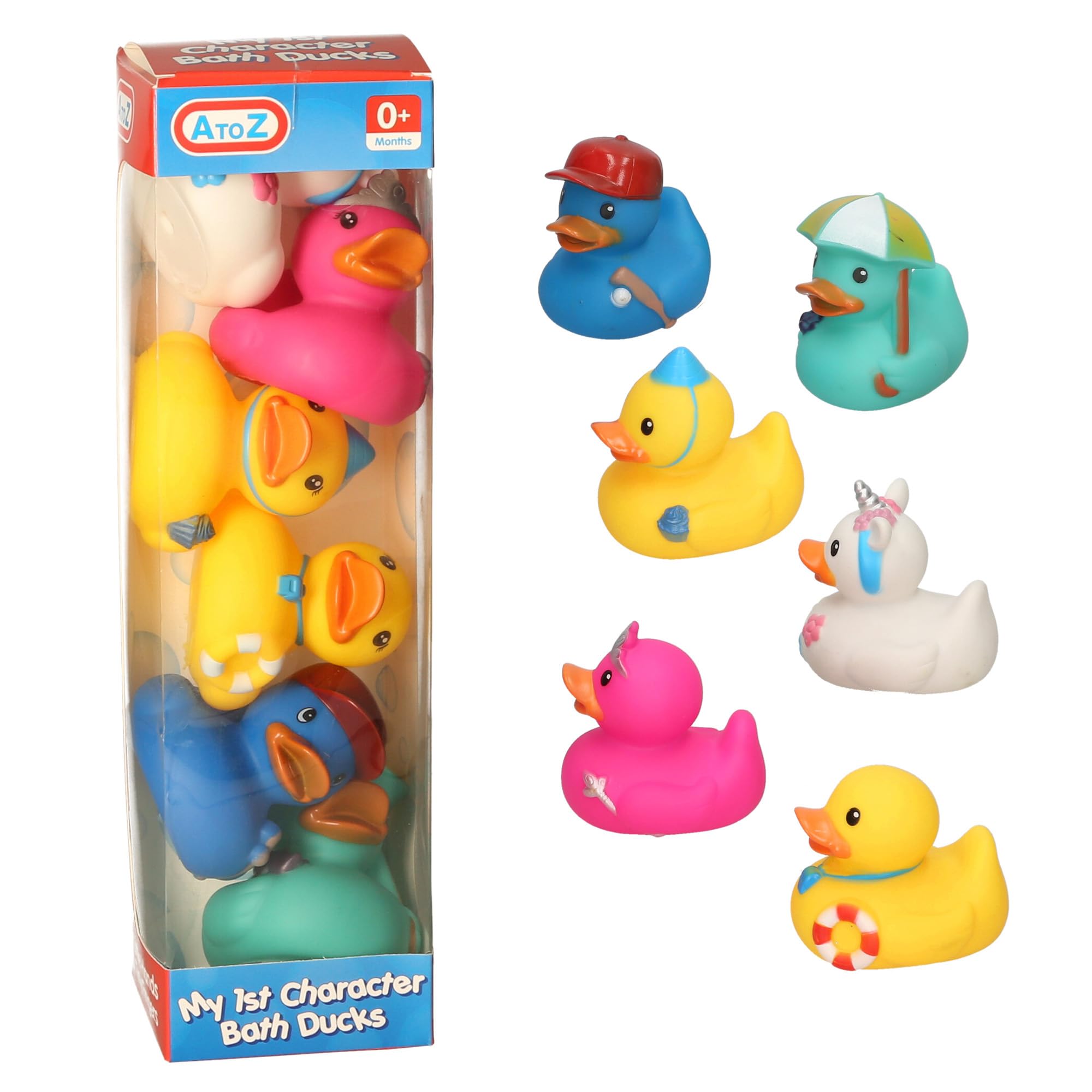 Atoz Rubber Duck Bath Toy Set - 6 Pack | Ages 0+ Months | Vinyl Material