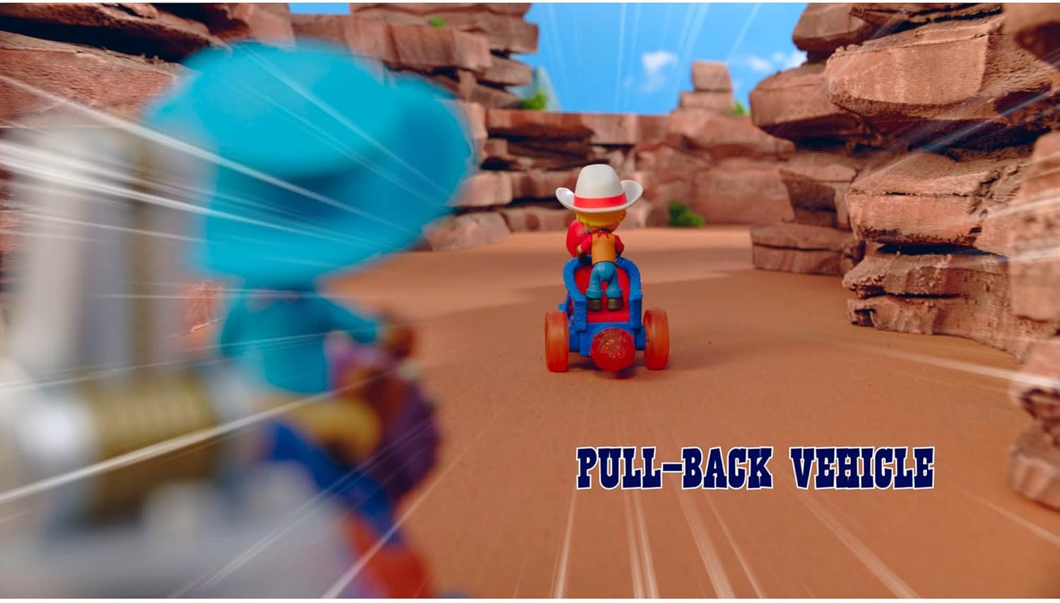 Dino Ranch Jon & Blitz Chariot Vehicle - Pull-Back Action with 3" Figure, Ages 3+ 8