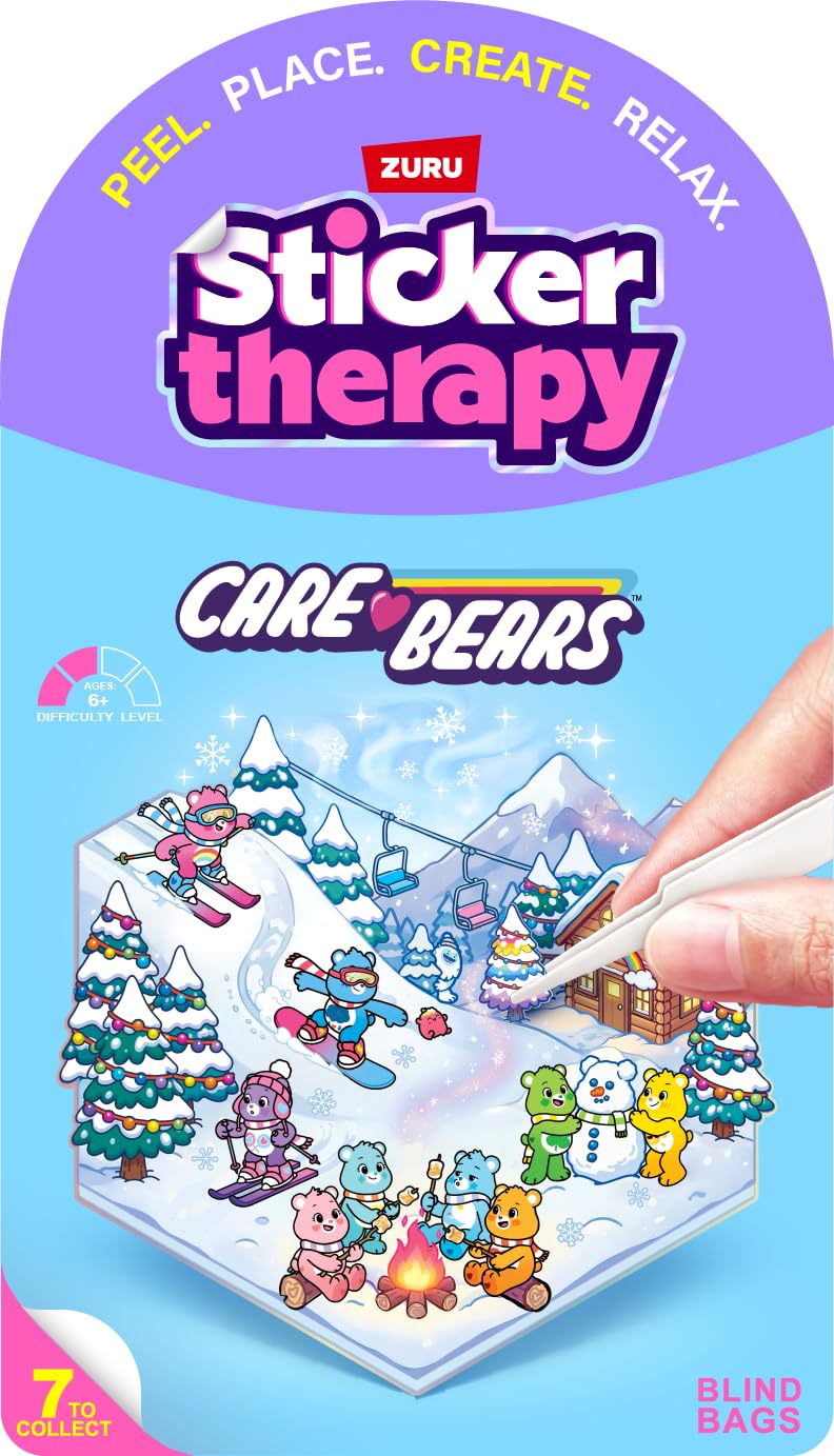 Sticker Therapy Care Bears - 7 Pack Sticker Activity Kit | Screen-Free Fun | Ages 3+