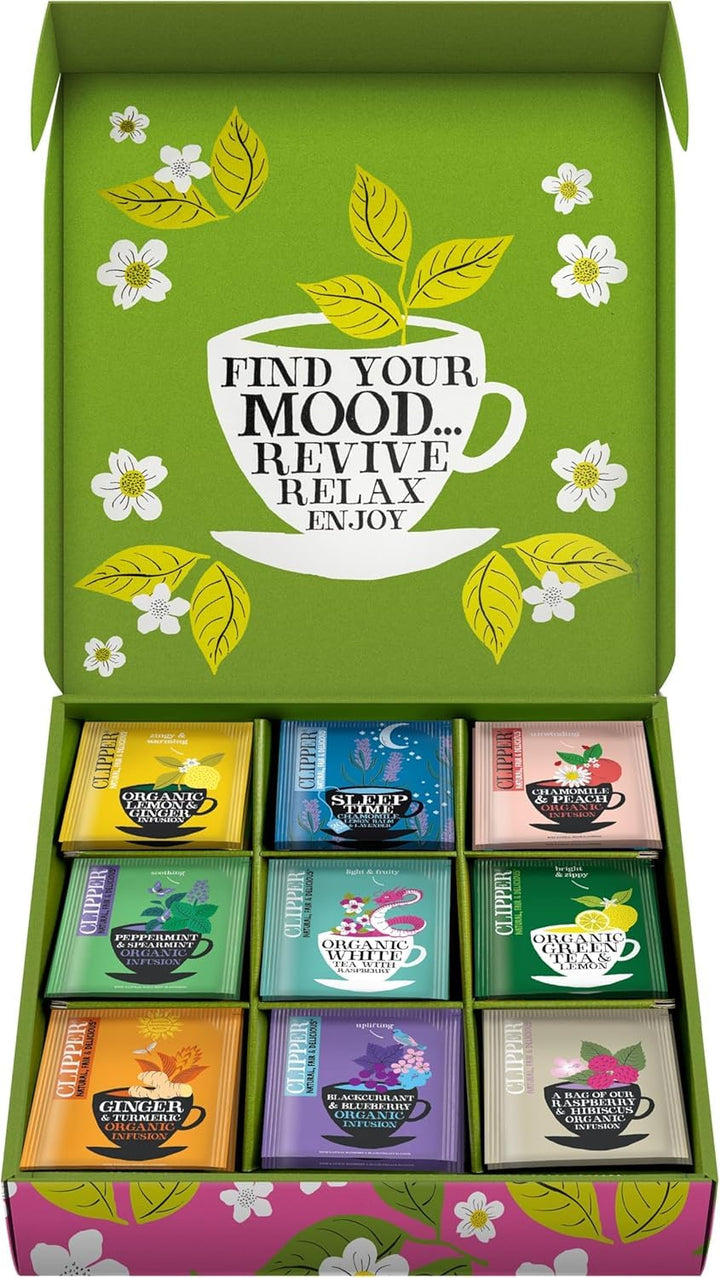 Clipper Organic Herbal & Green Tea Selection Gift Box - 45 Plastic-Free Tea Bags