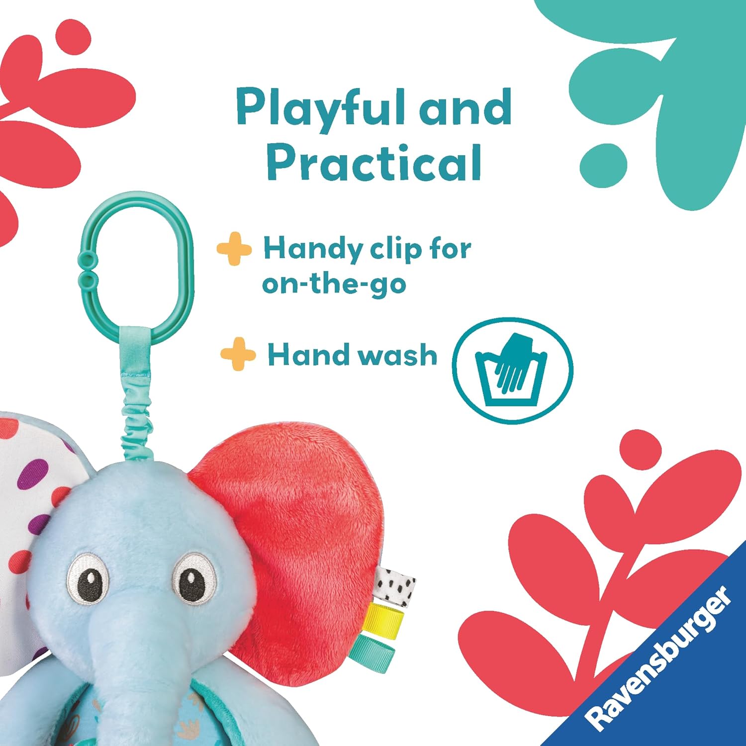Ravensburger Explore & Play Elephant - Sensory Plush Toy for Babies 0 Months+ 4