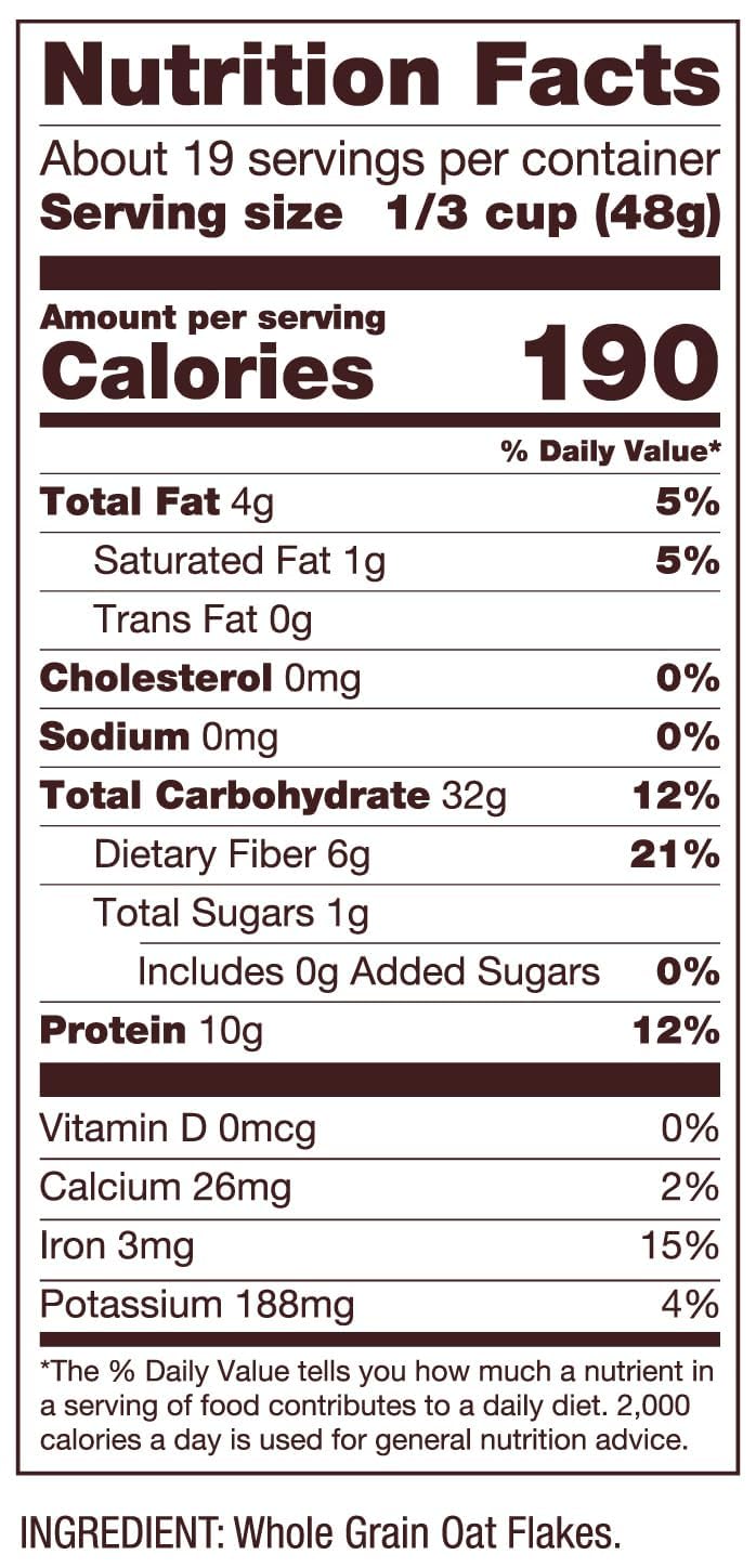 Bob's Red Mill Gluten Free Protein Oats, 907g – 10g Protein Per Serving, Non-GMO, Whole Grain Rolled Oats