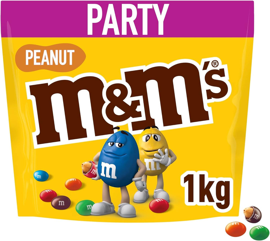 M&M's Peanut Milk Chocolate Party Bulk Bag - 1kg Snack Pack
