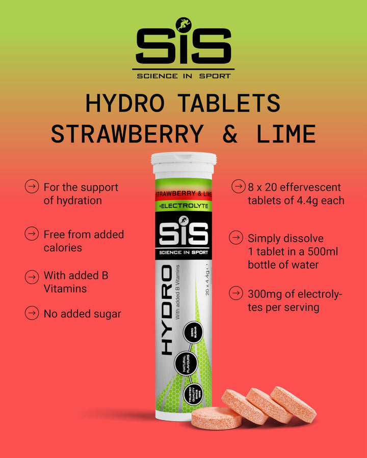 Science in Sport Hydro Electrolyte Tablets 160 pcs. Strawberry & Lime – Vegan & Gluten-Free