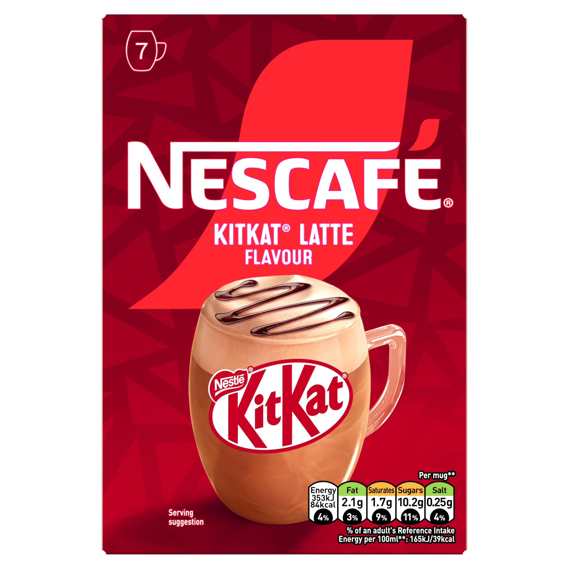 NESCAFÉ Latte KitKat Flavour Instant Coffee - 7 x 21g Sachets | 147g Total
